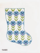 Blue Flowers Midsize Stocking Canvas - KC Needlepoint