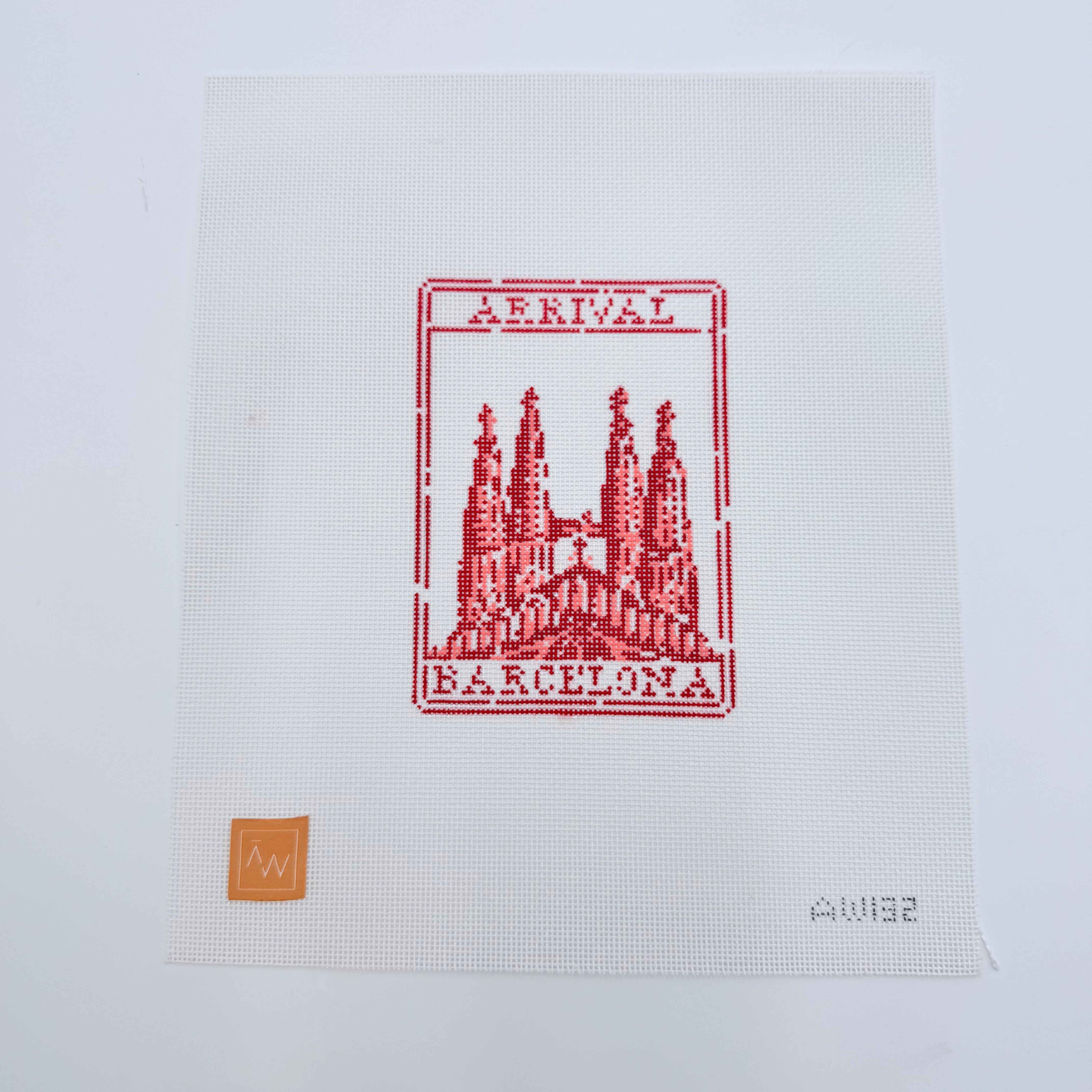 Passport Stamp-Barcelona Canvas - KC Needlepoint