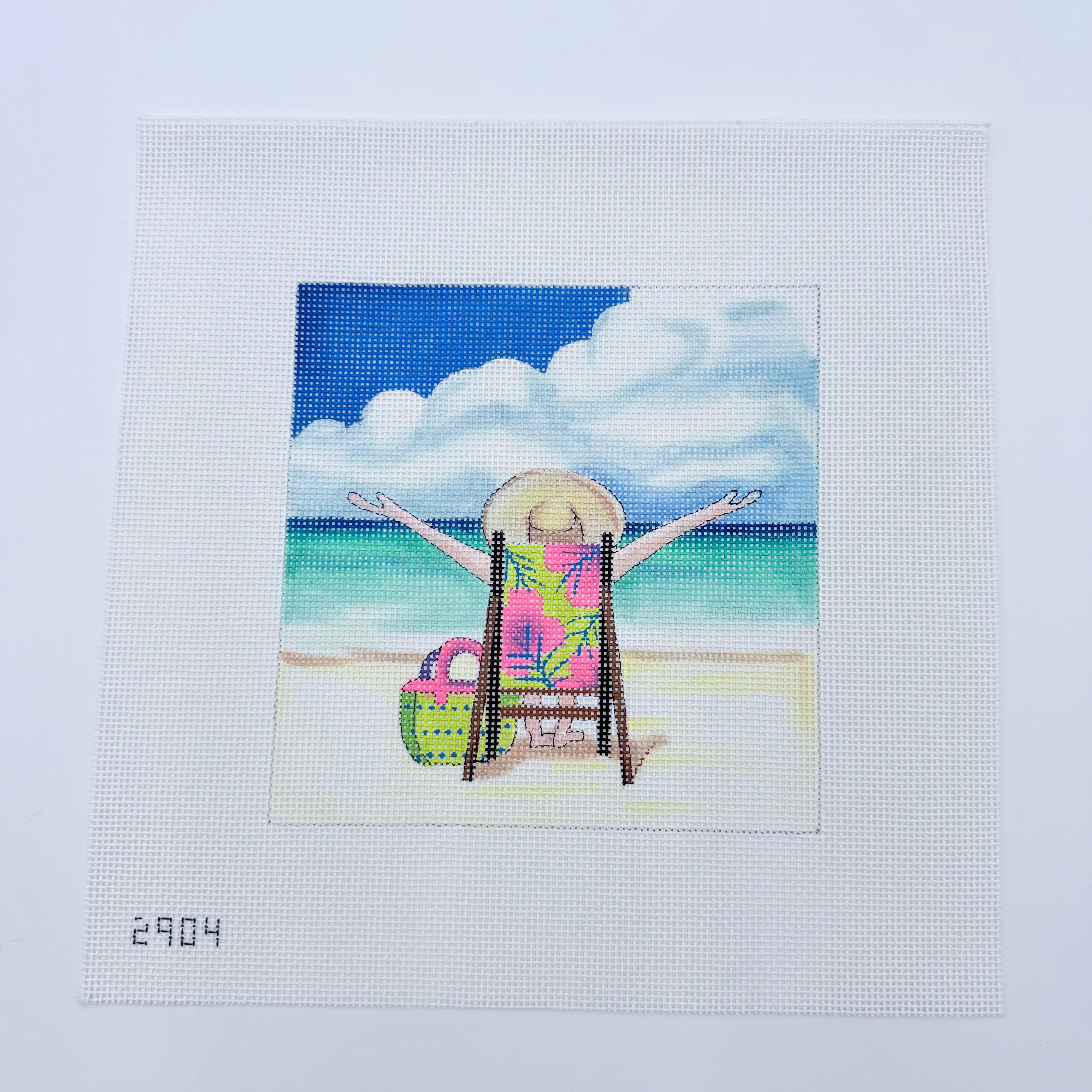 At the Beach Canvas - KC Needlepoint