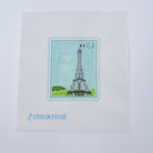 Paris Eiffel Tower Stamp Needlepoint Canvas - KC Needlepoint