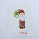 Checkered Santa Candy Cane Canvas - KC Needlepoint