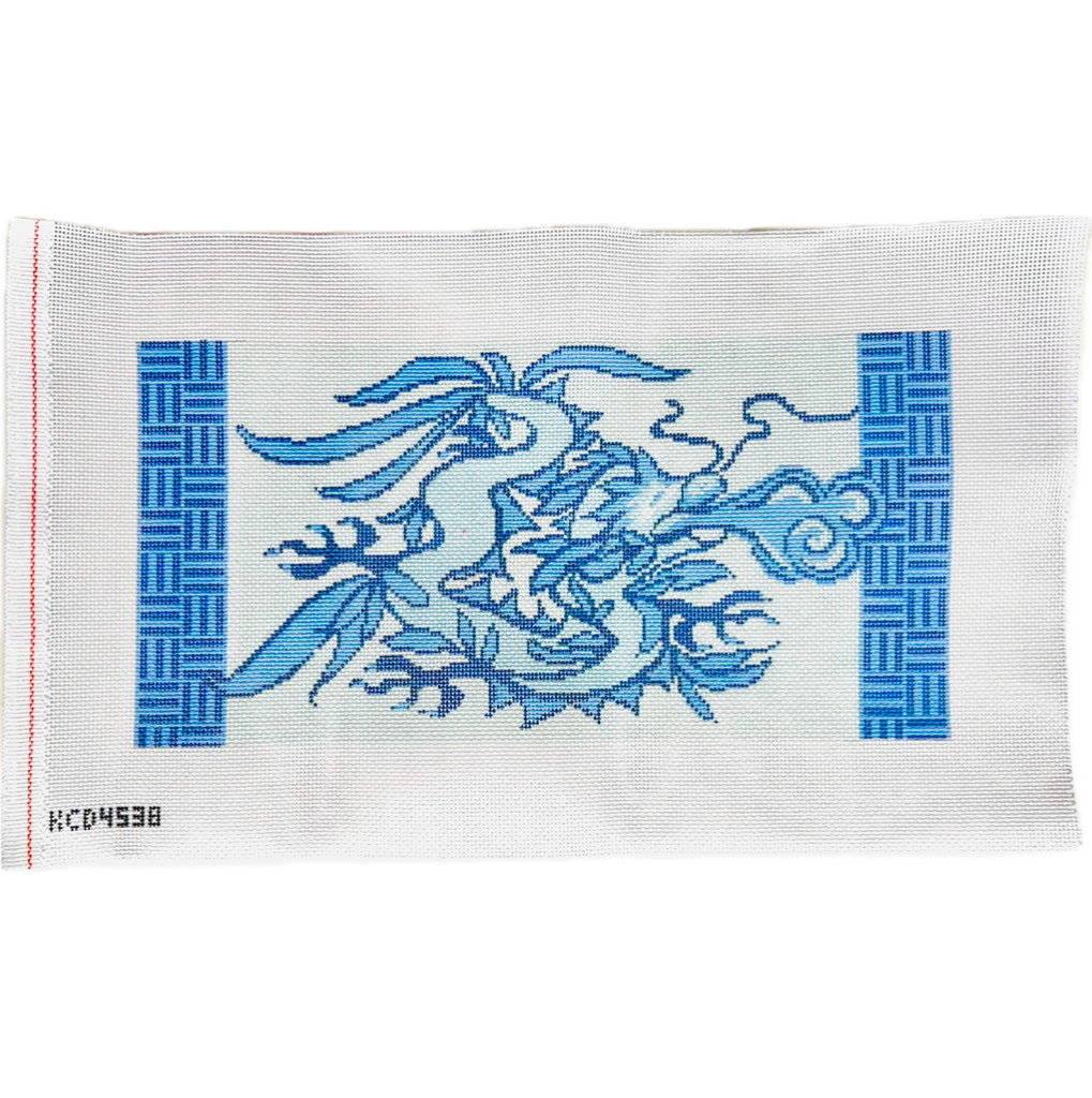 Blue and White Dragon Canvas - KC Needlepoint