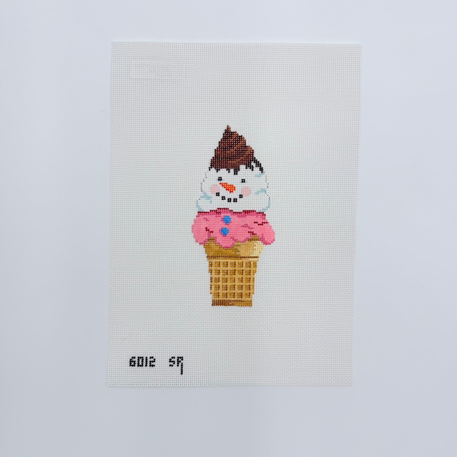 Snowman Cone Canvas - KC Needlepoint