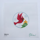 Christmas Cardinal Round Canvas - KC Needlepoint