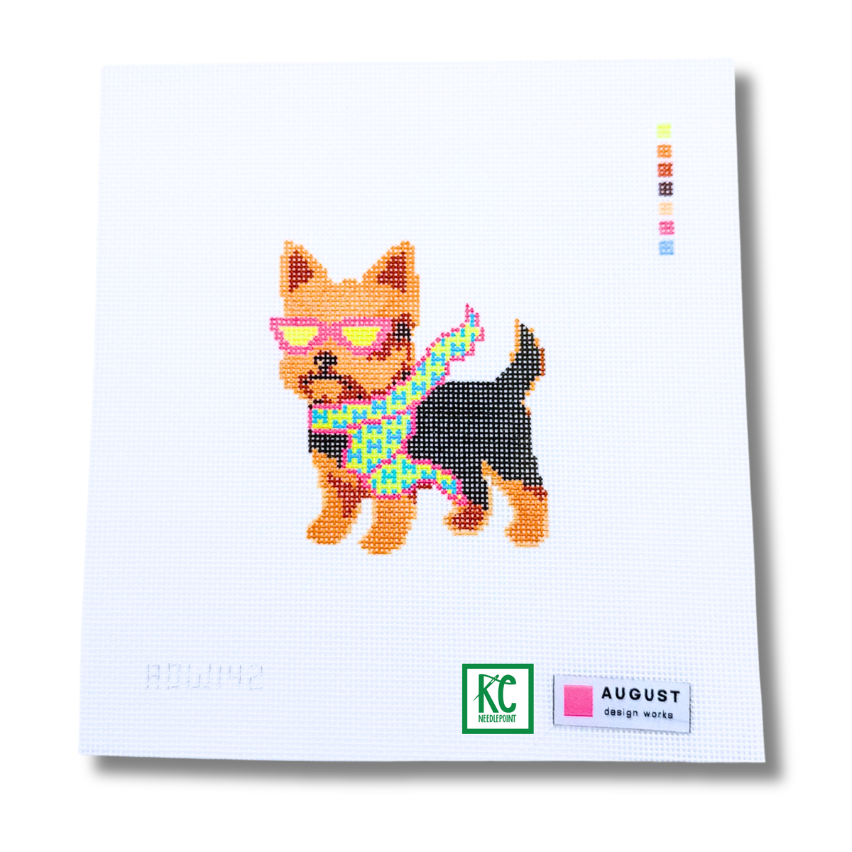 Bougie Yorkie Canvas - KC Needlepoint