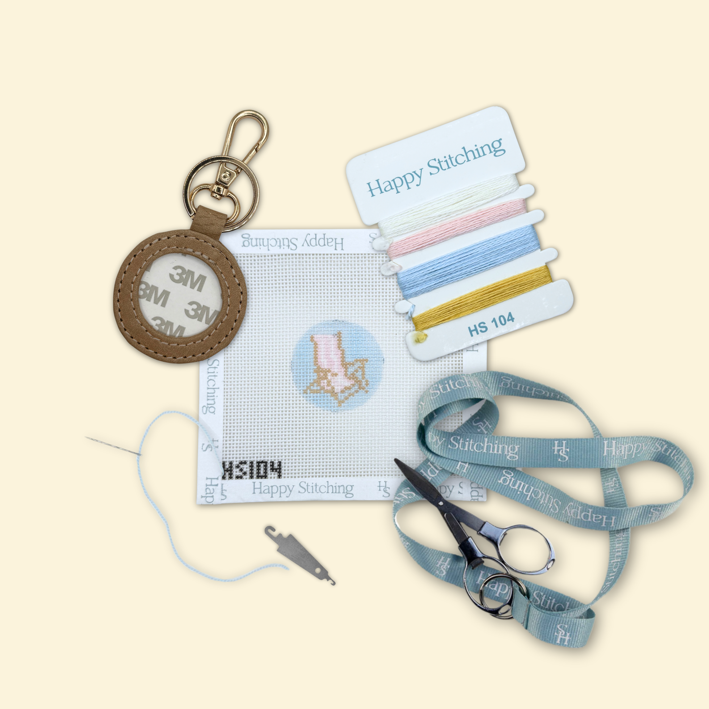 Seaside Seat Bag Tag/Key Fob Kit - KC Needlepoint