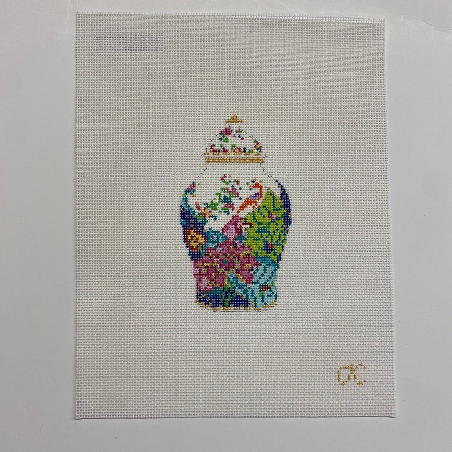 tobacco leaf needlepoint Tobacco Leaf Ginger Jar Canvas tobacco leaf needlepoint Tobacco Leaf Ginger Jar Canvas