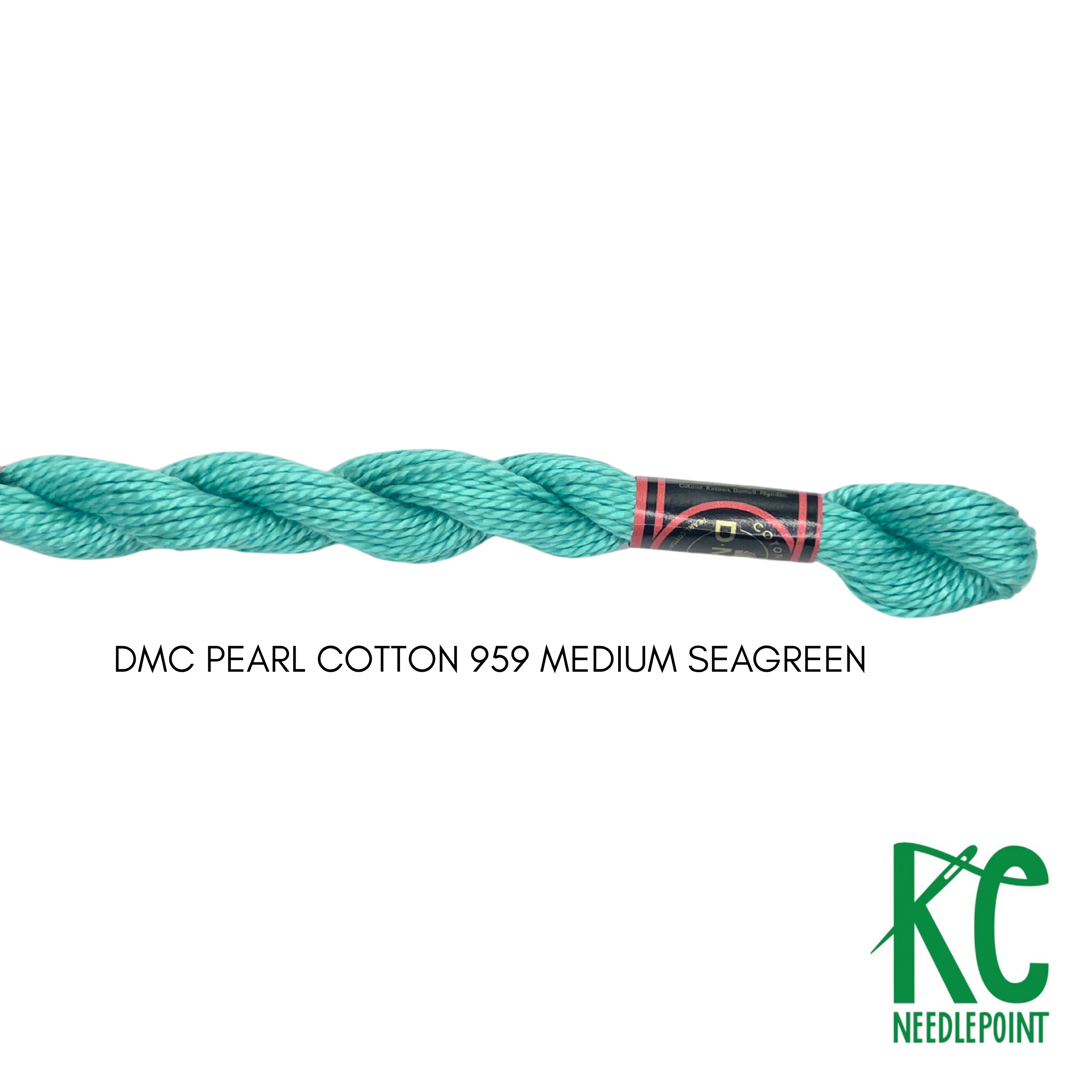 DMC 3 Pearl Cotton 959 Medium Sea Green - KC Needlepoint