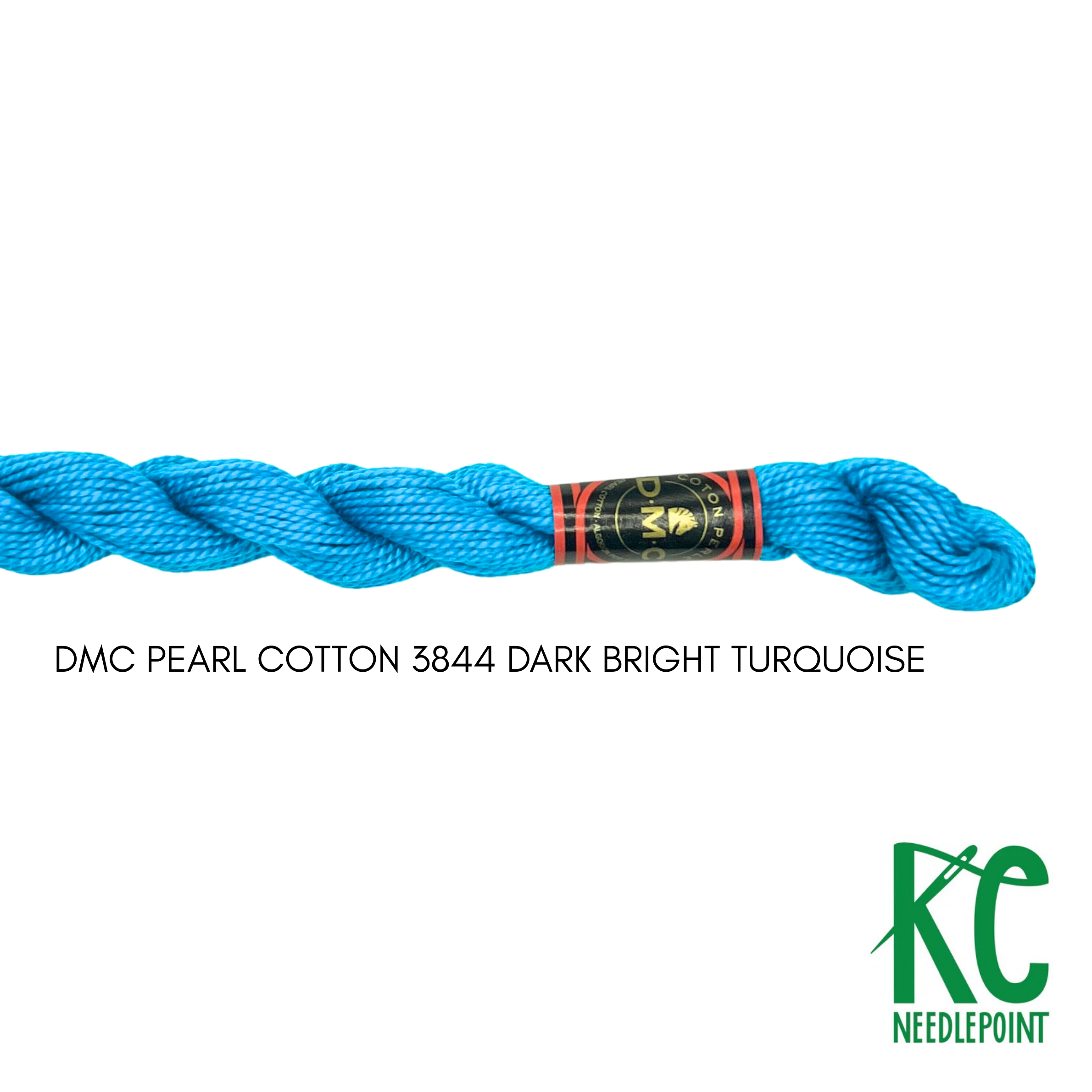 DMC 5 Pearl Cotton 3844 Dark Bright Turquoise - KC Needlepoint