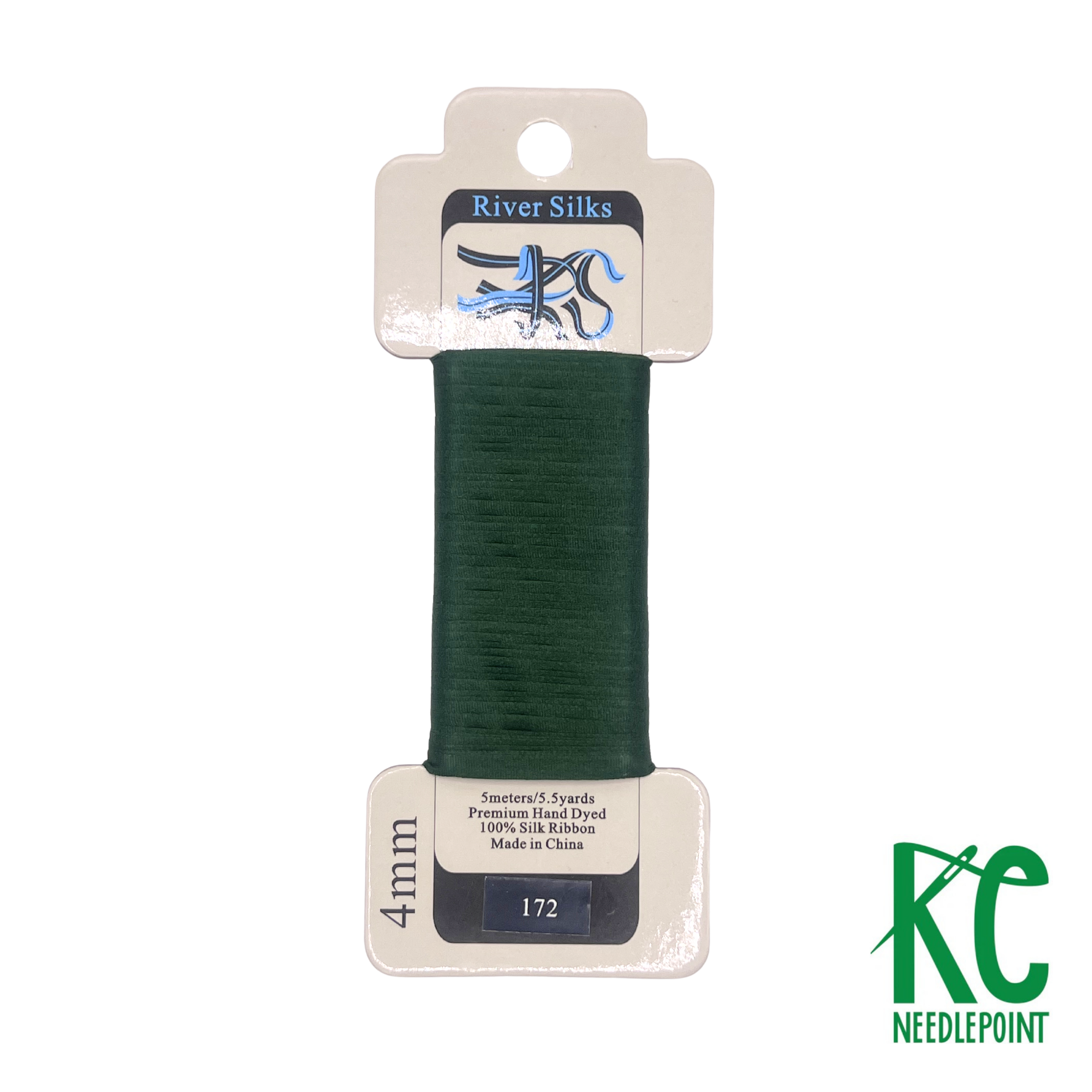 Silk Ribbon 4mm 172 Hunter Green - KC Needlepoint