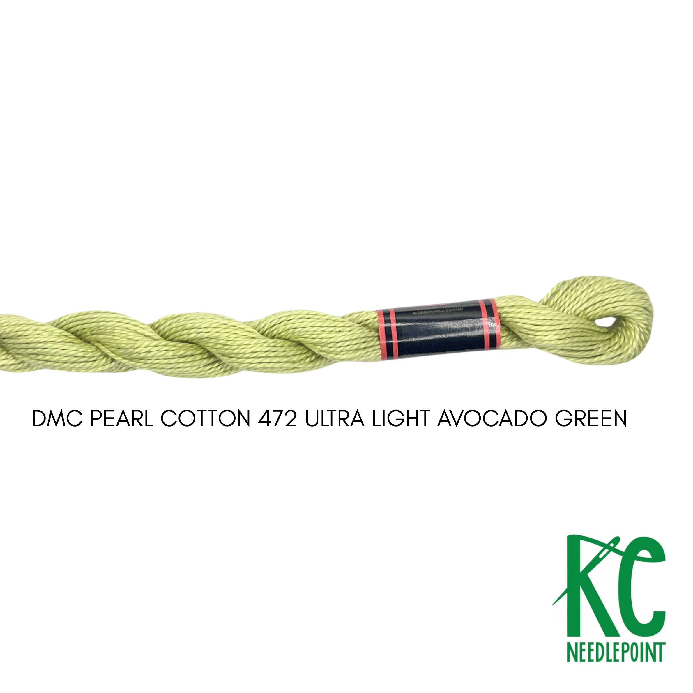 DMC 3 Pearl Cotton 472 Ultra Light Avocado Green - KC Needlepoint