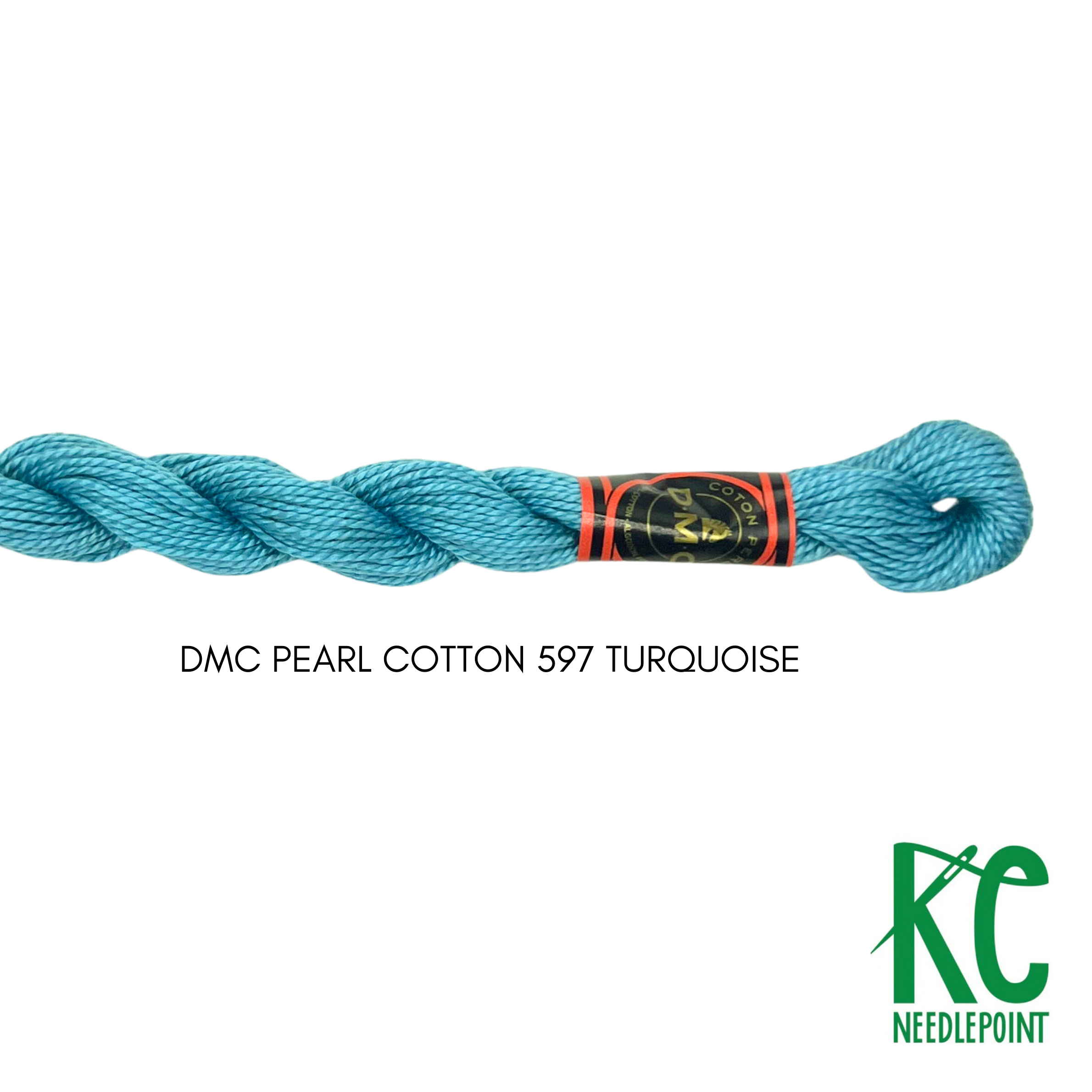 DMC 3 Pearl Cotton 597 Turquoise - KC Needlepoint