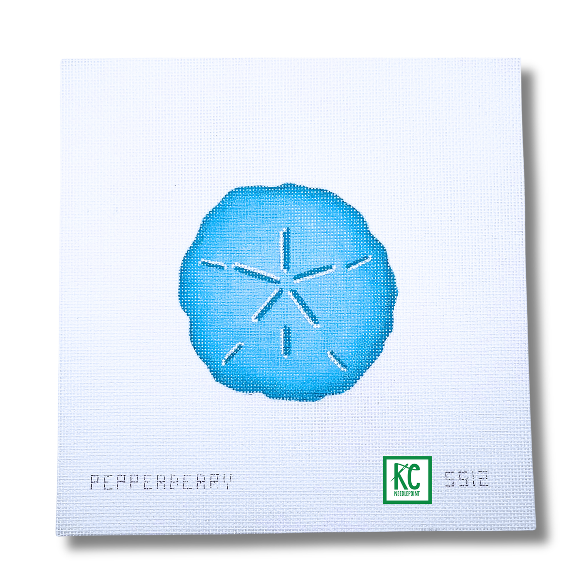 Turquoise Sand Dollar Canvas - KC Needlepoint