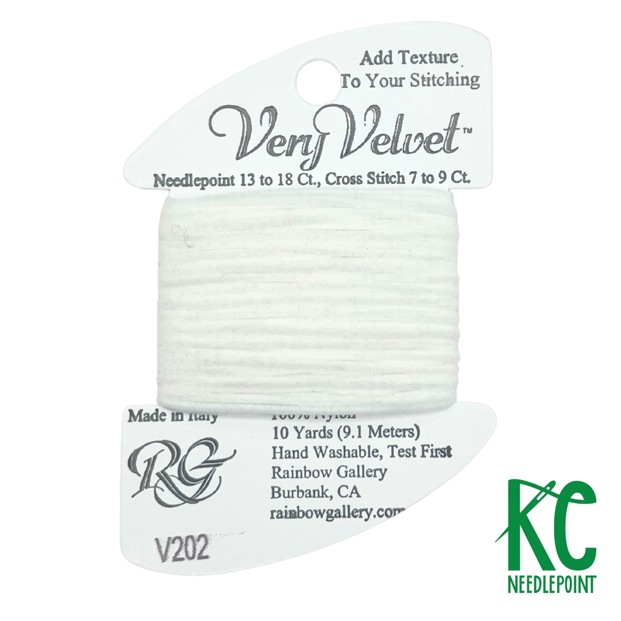 Very Velvet V202 White - KC Needlepoint