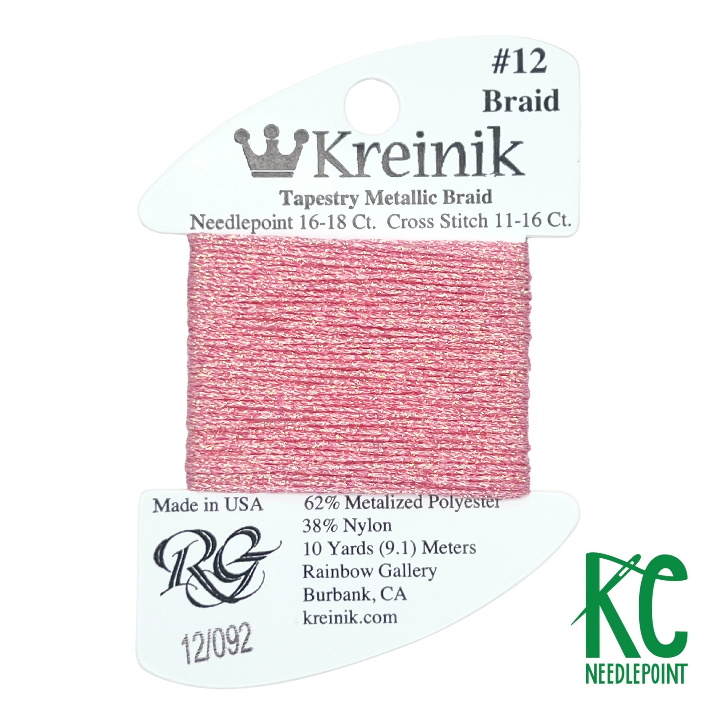 Kreinik Card Size 12 092 Star Pink - KC Needlepoint