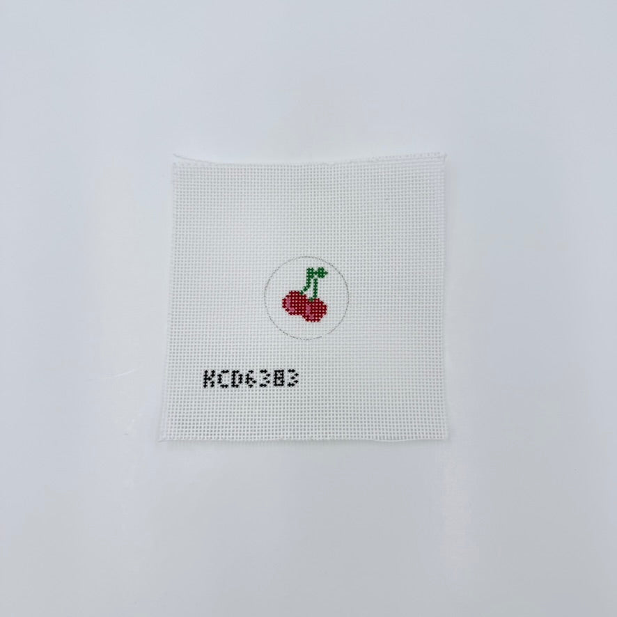 Cherries Key Fob Insert Canvas - KC Needlepoint