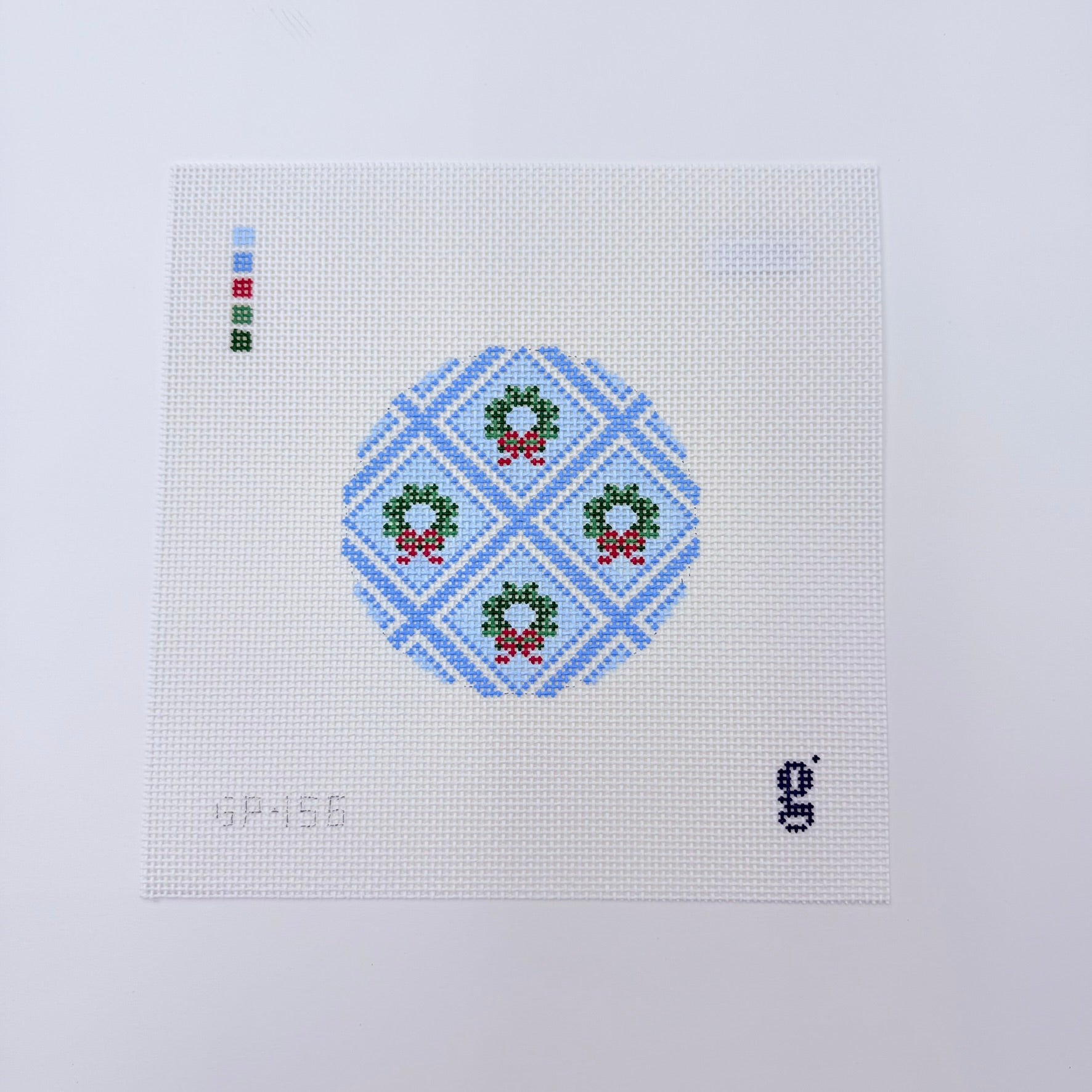 Wreath Trellis Round Canvas - KC Needlepoint