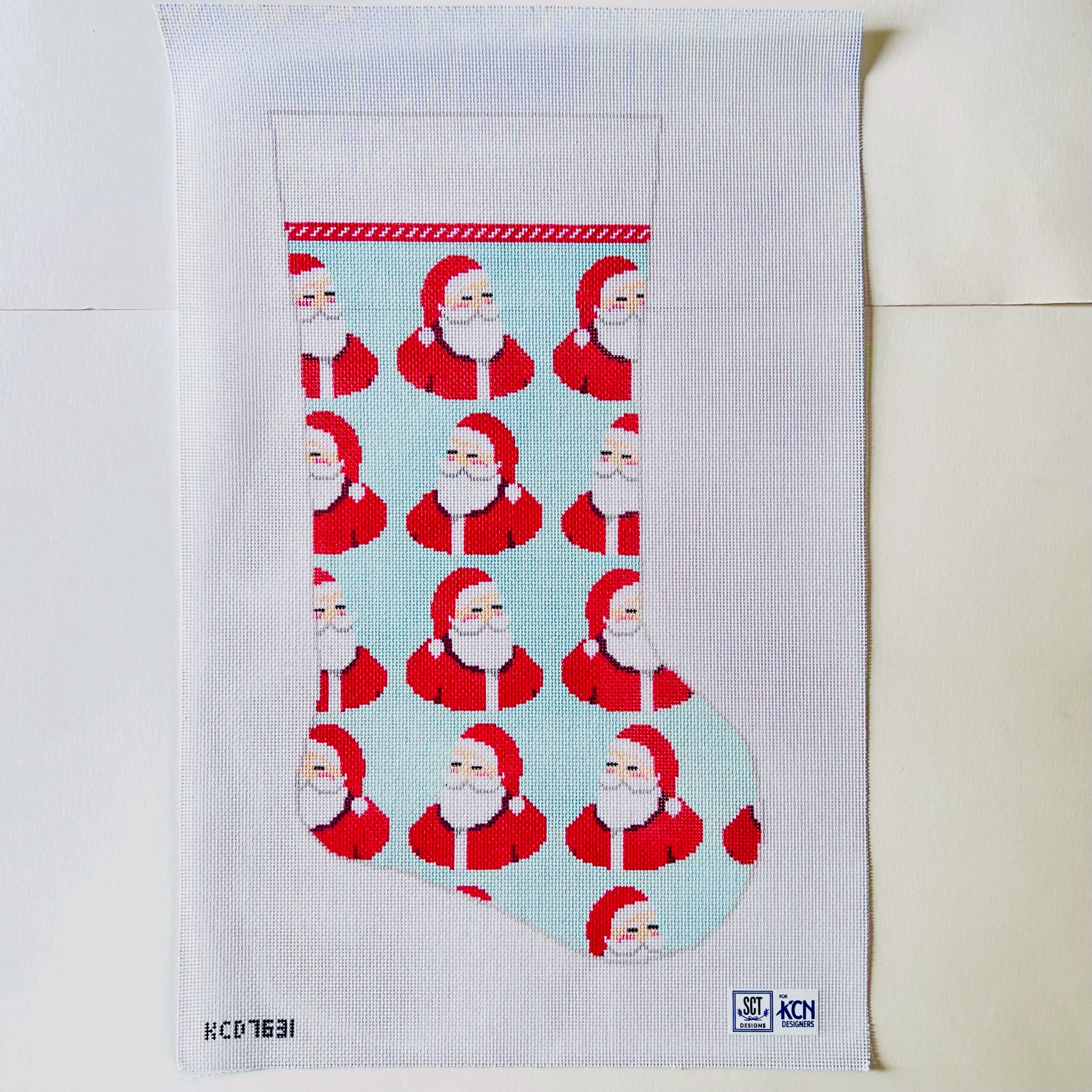 Santa Stocking Canvas - KC Needlepoint