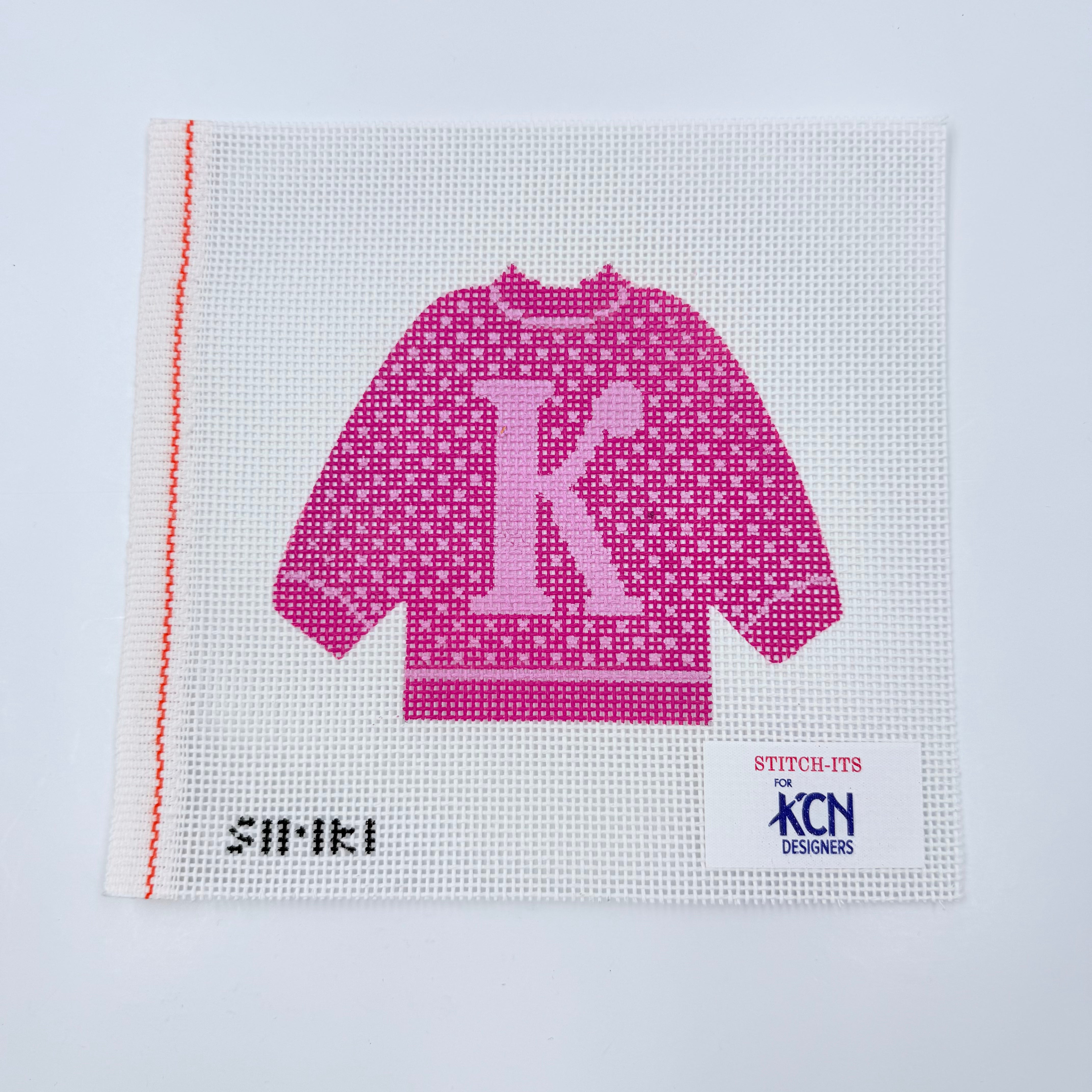 K Pullover Sweater Needlepoint Canvas - KC Needlepoint