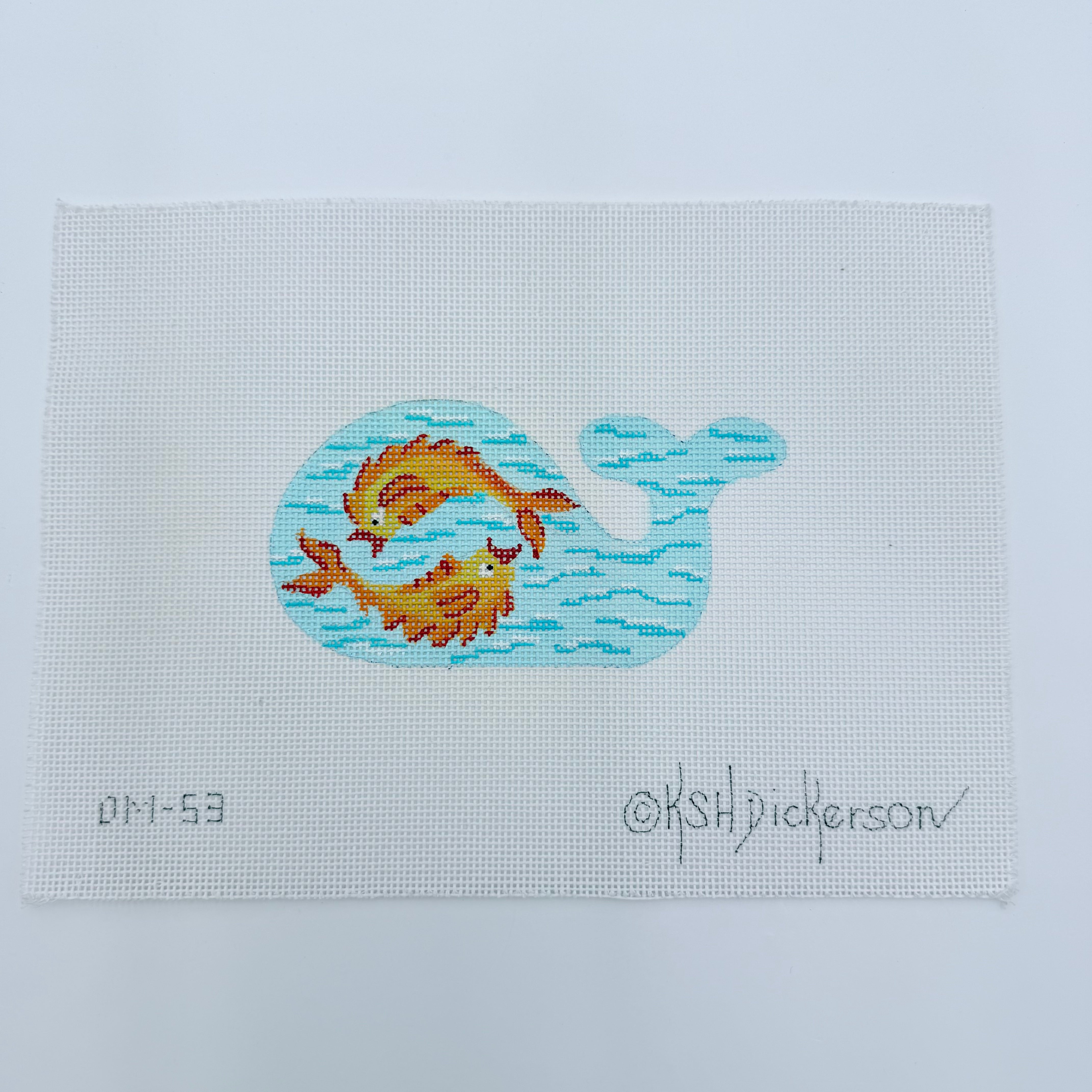 Fish on Whale Needlepoint Canvas - KC Needlepoint