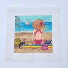 Girl at the Beach Needlepoint Canvas - KC Needlepoint