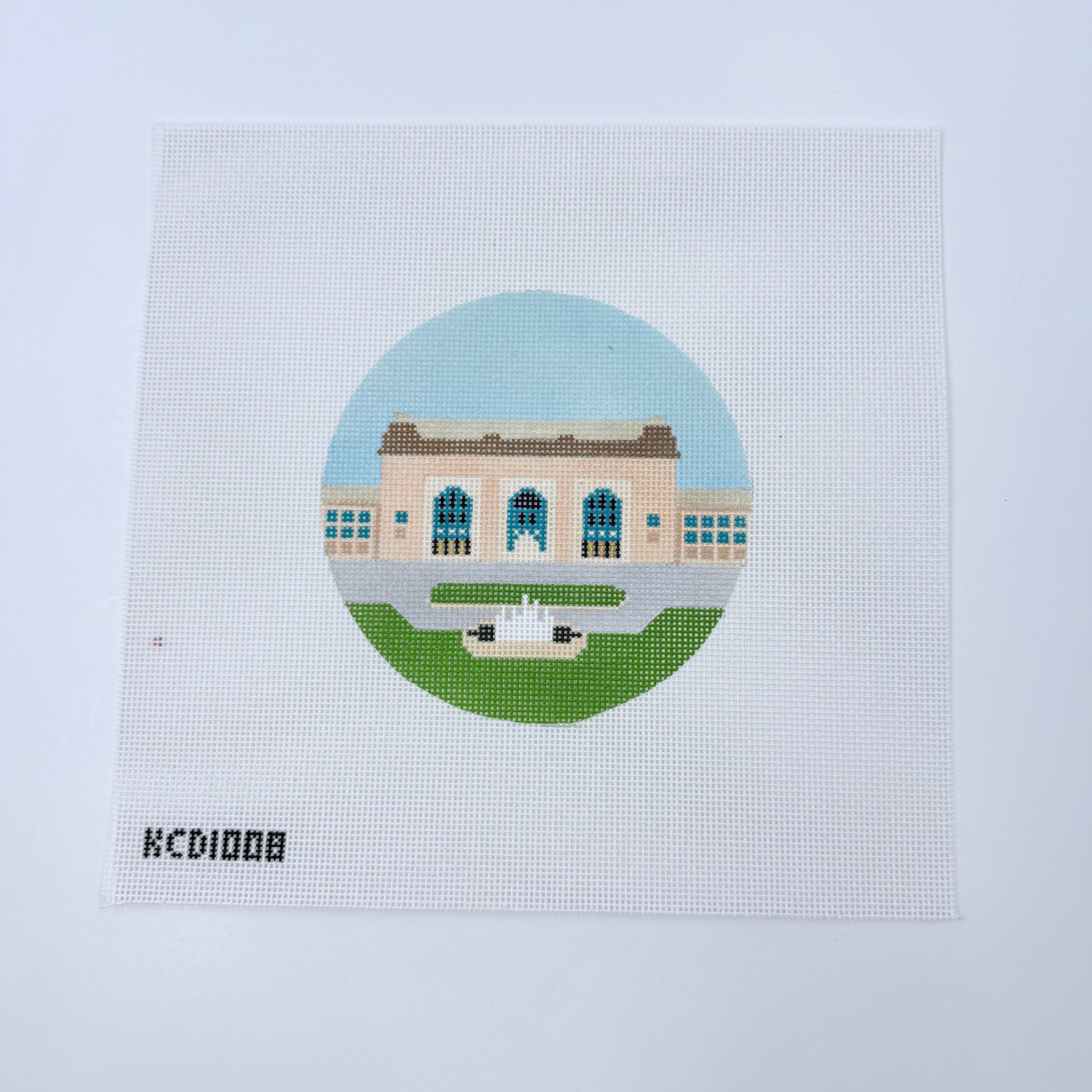 Union Station 4 1/2" Round Canvas - KC Needlepoint