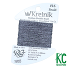 Kreinik Card Size 16 025 Grey - KC Needlepoint
