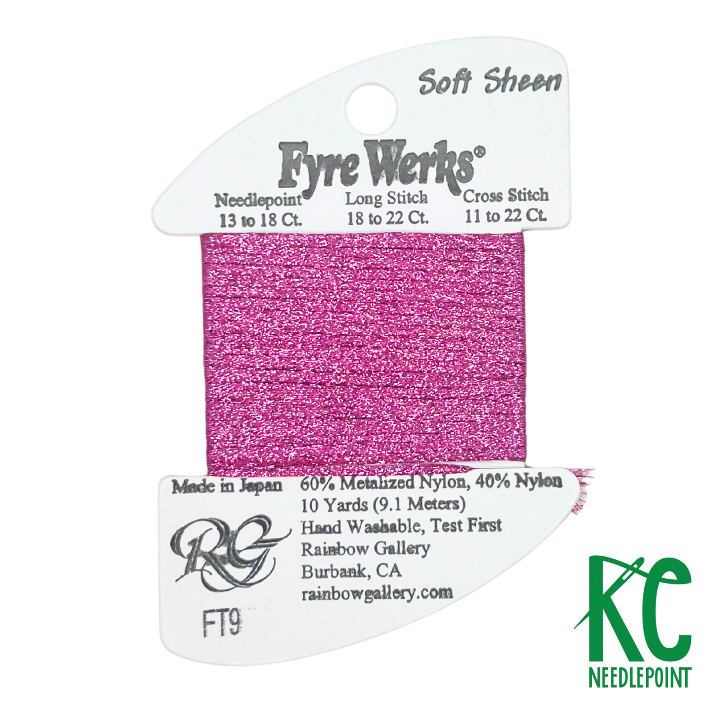 Fyre Werks Soft Sheen FT9 Rose - KC Needlepoint