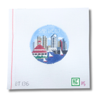 San Diego Travel Round Canvas - KC Needlepoint