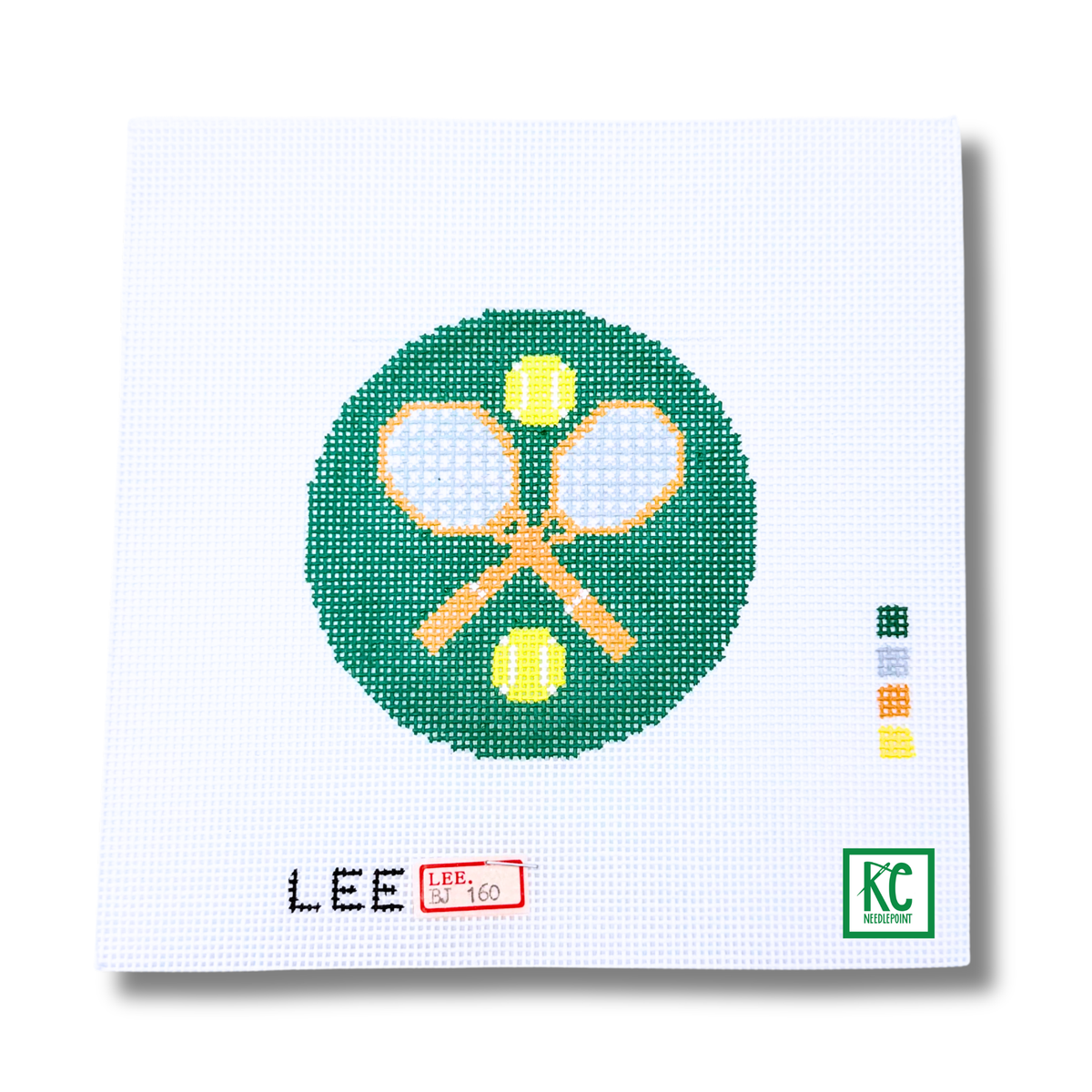 Tennis 3" Round Canvas - KC Needlepoint