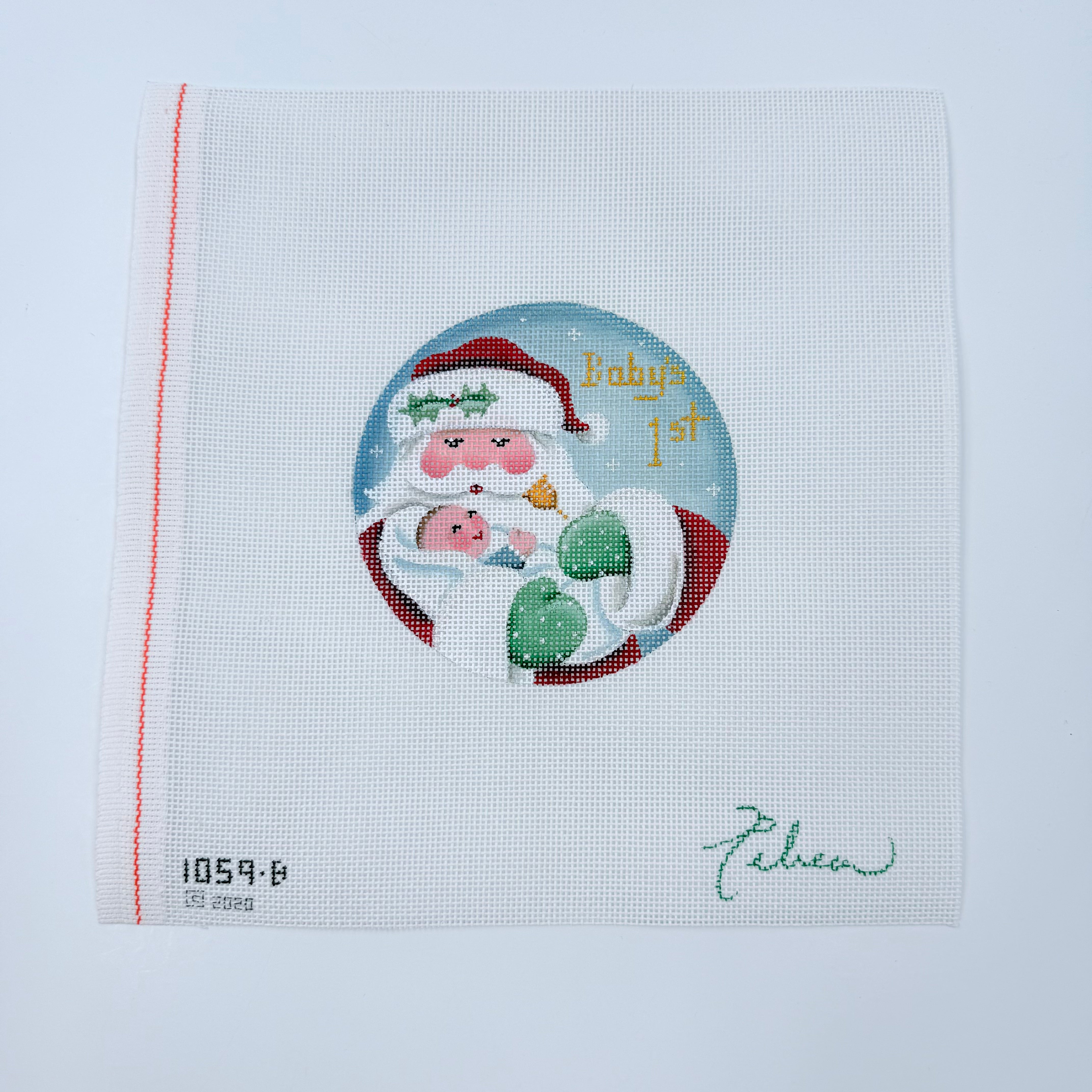 First Christmas Boy Round - KC Needlepoint