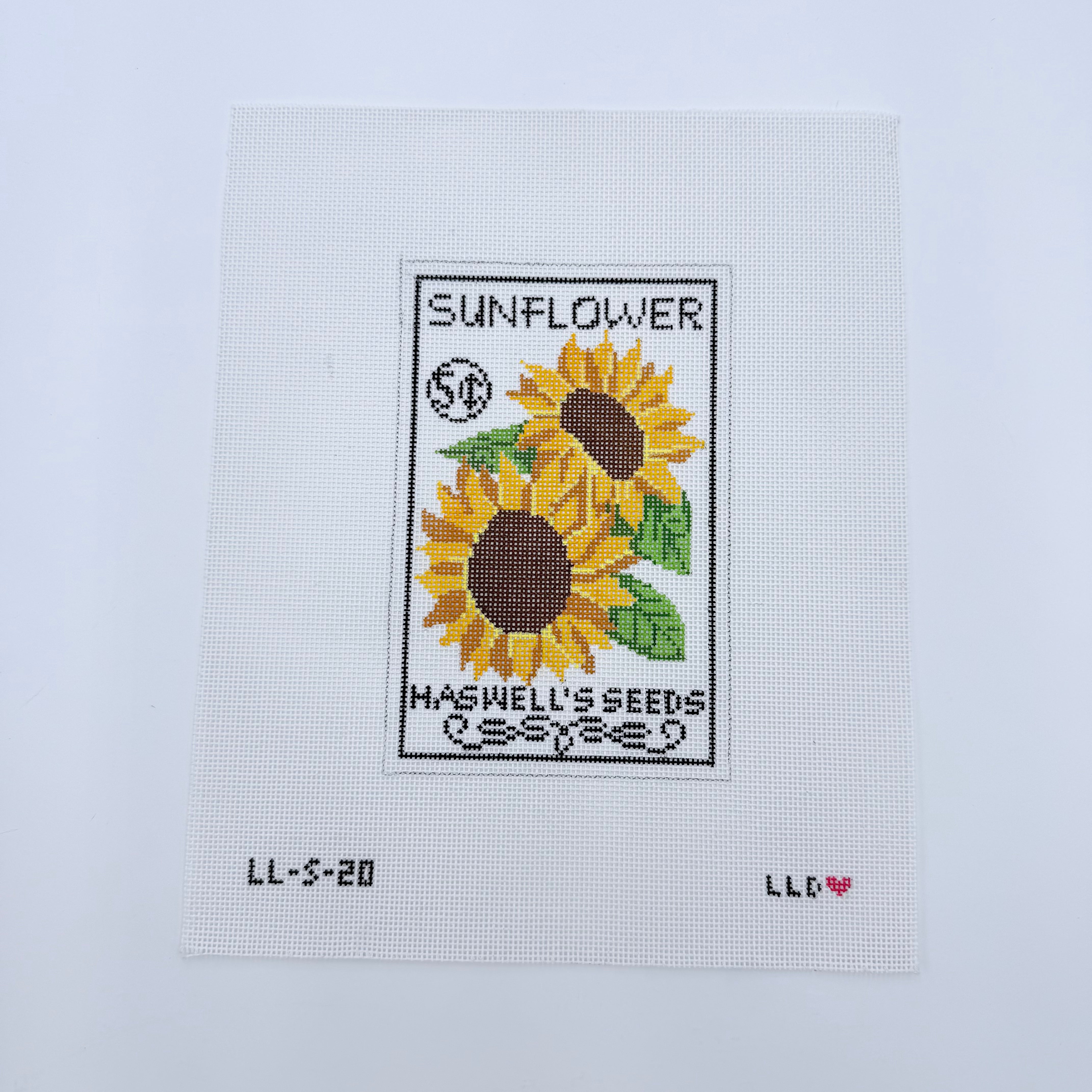 Sunflower Seed Packet Canvas - KC Needlepoint
