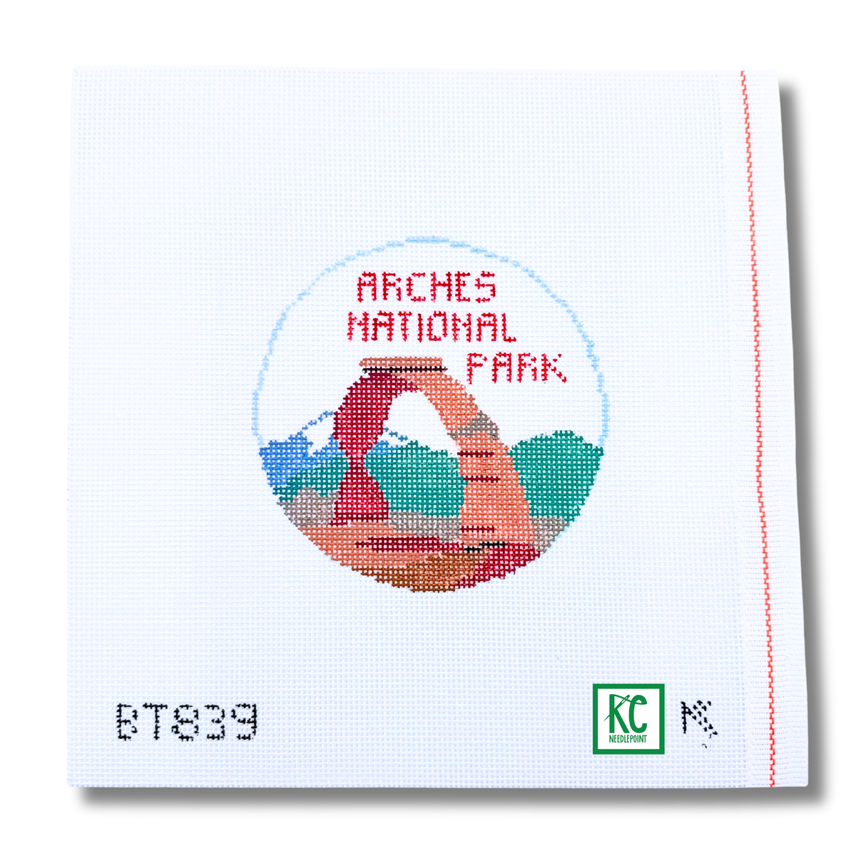 Arches National Park Travel Round Canvas - KC Needlepoint