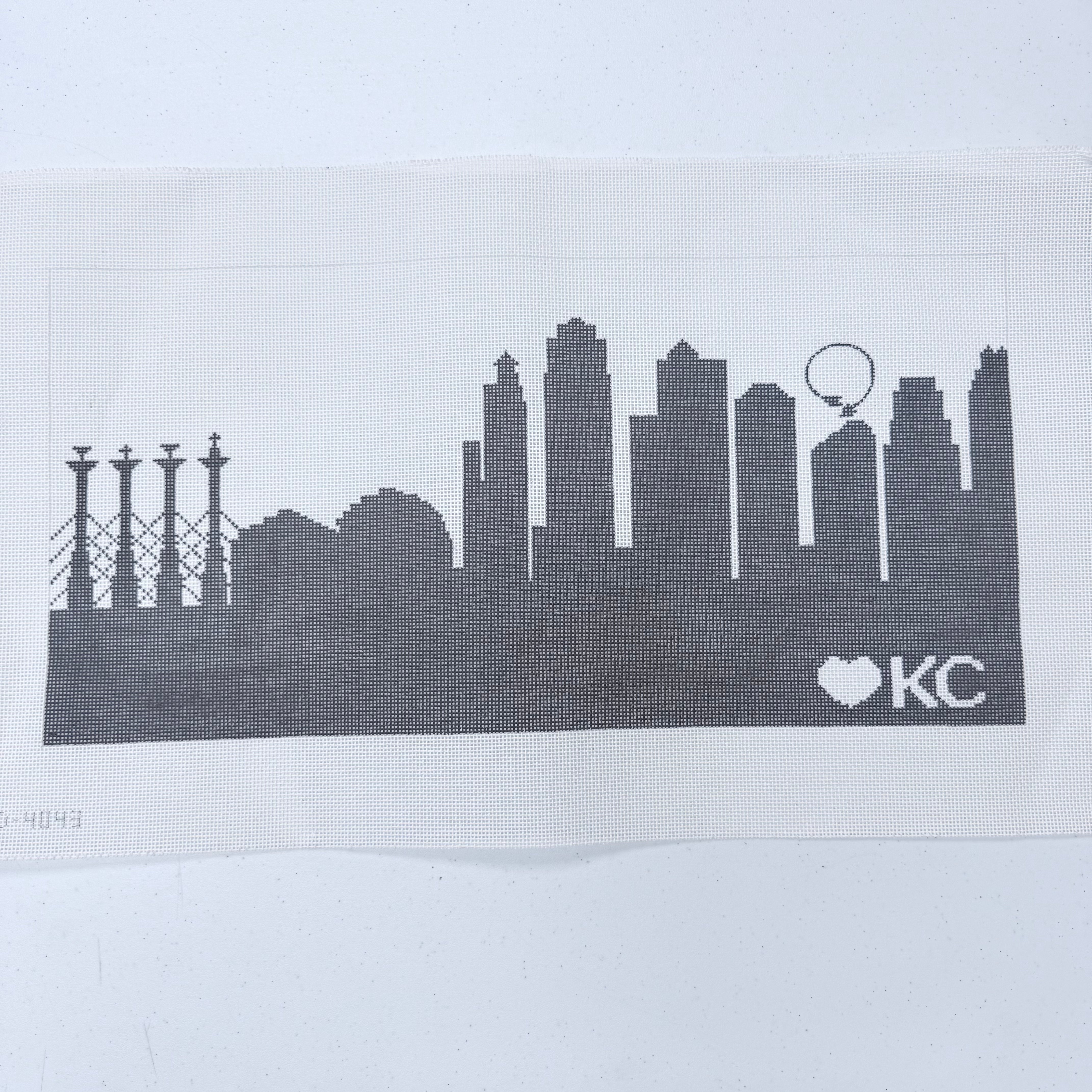 KC Skyline Pillow Canvas - KC Needlepoint