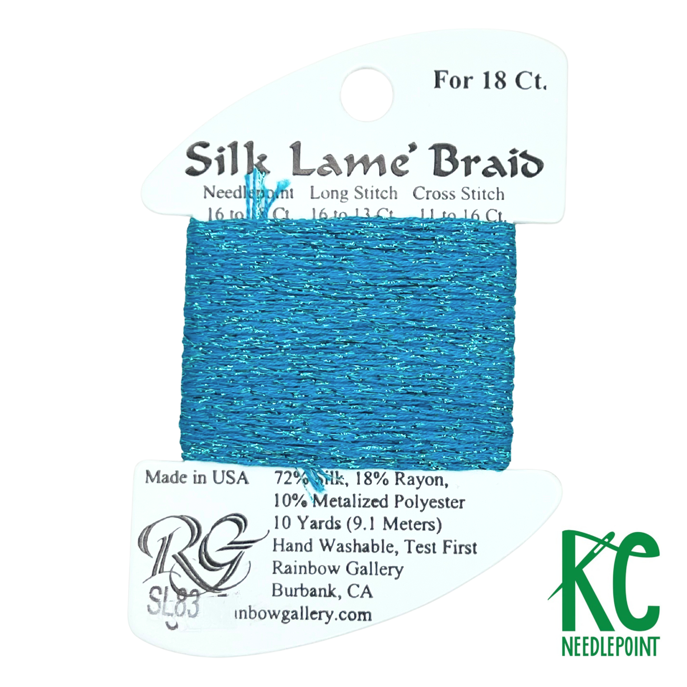 Silk Lamé Braid SL83 Blue Turquoise - KC Needlepoint