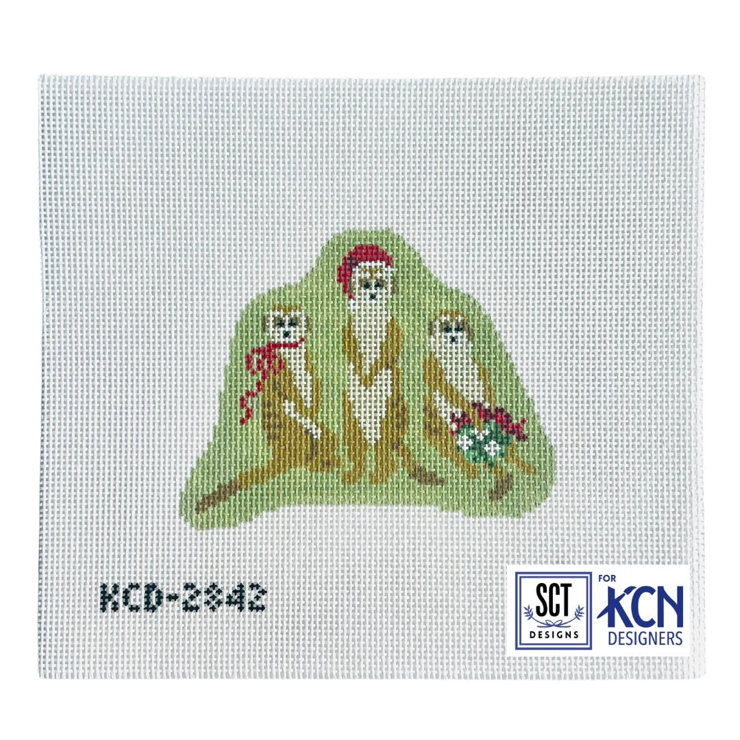 Holiday Meerkats Canvas - KC Needlepoint