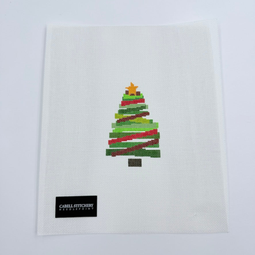 Stackable Christmas Tree Holiday Colors Canvas - KC Needlepoint