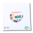 Budapest Travel Round Canvas - KC Needlepoint
