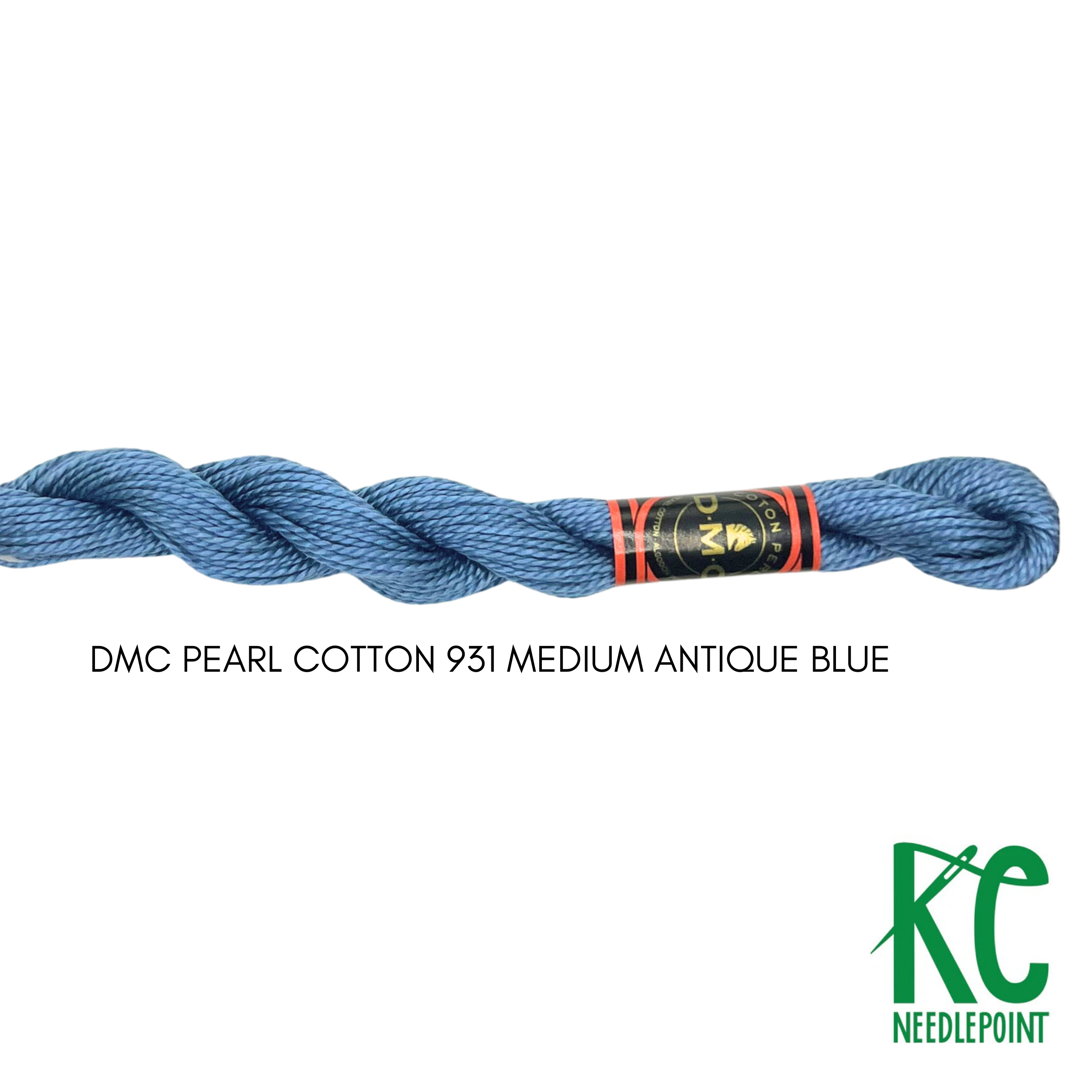 DMC 3 Pearl Cotton 931 Medium Antique Blue - KC Needlepoint