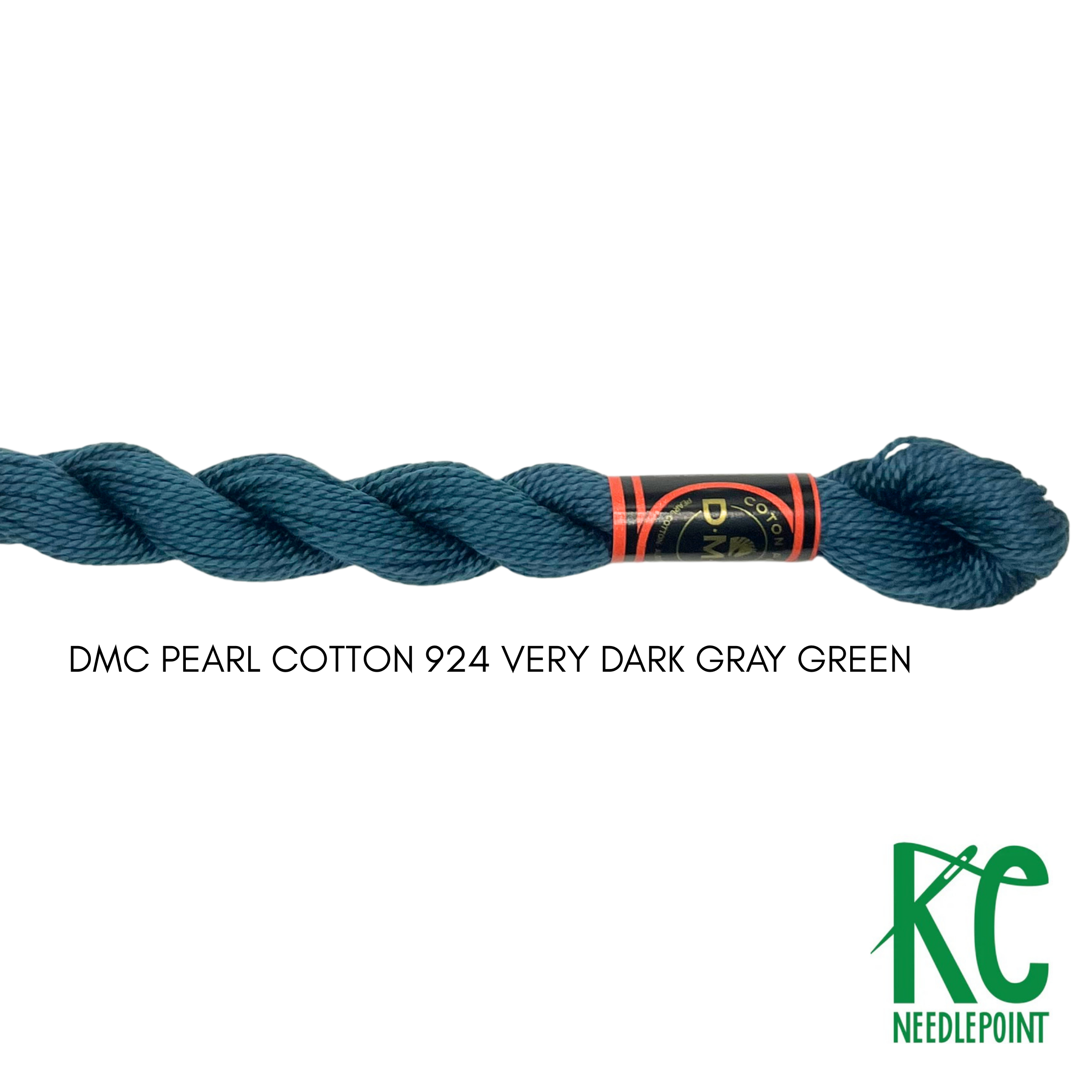 DMC 3 Pearl Cotton 924 Very Dark Gray Green - KC Needlepoint