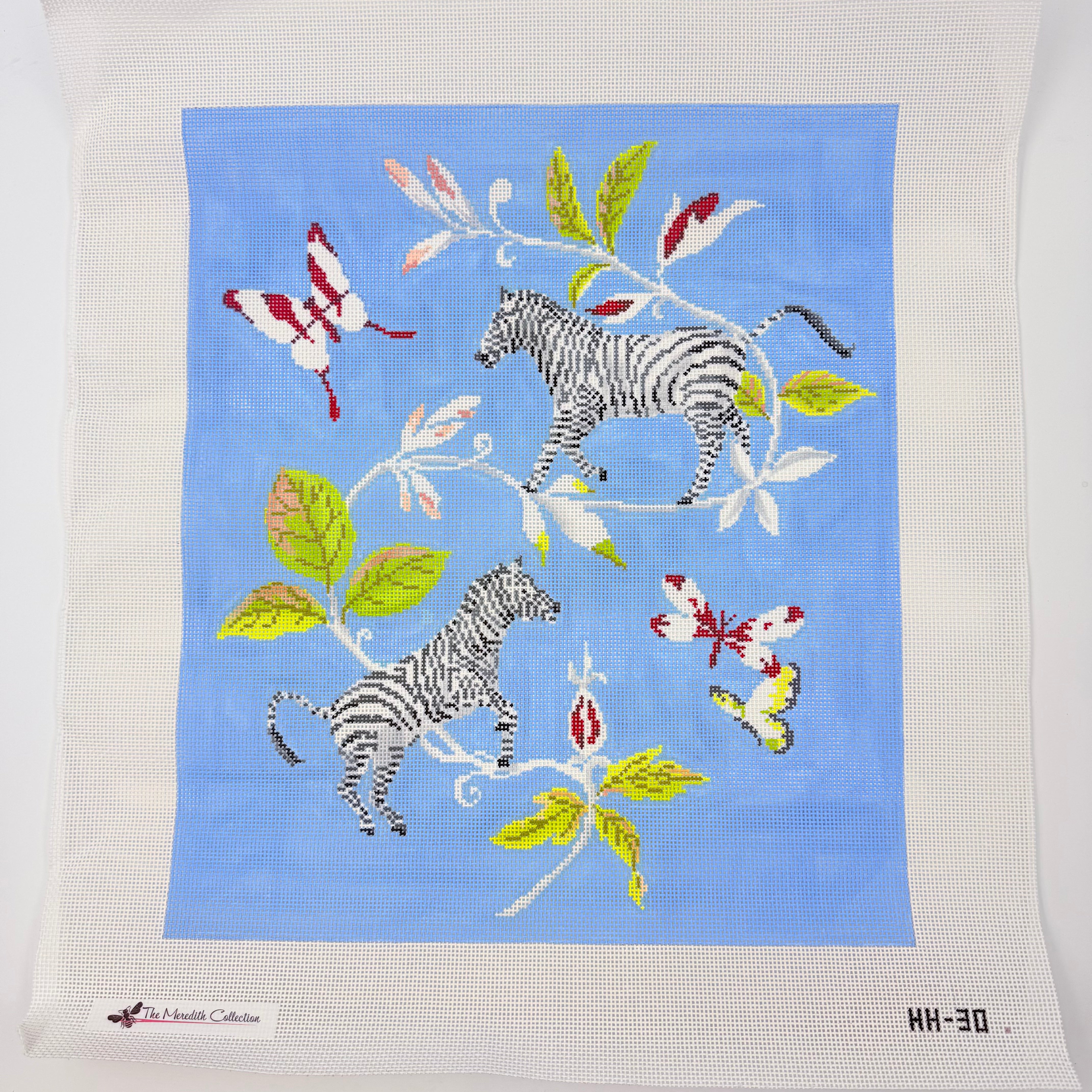 Zebras at Play Canvas - KC Needlepoint