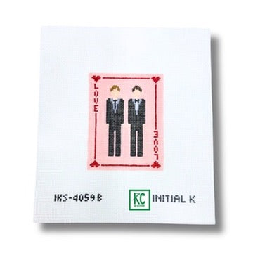 Grooms Love Card Canvas - KC Needlepoint