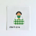 Green Gingham Angel Canvas - KC Needlepoint
