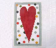Polka Dot Heart Canvas - KC Needlepoint