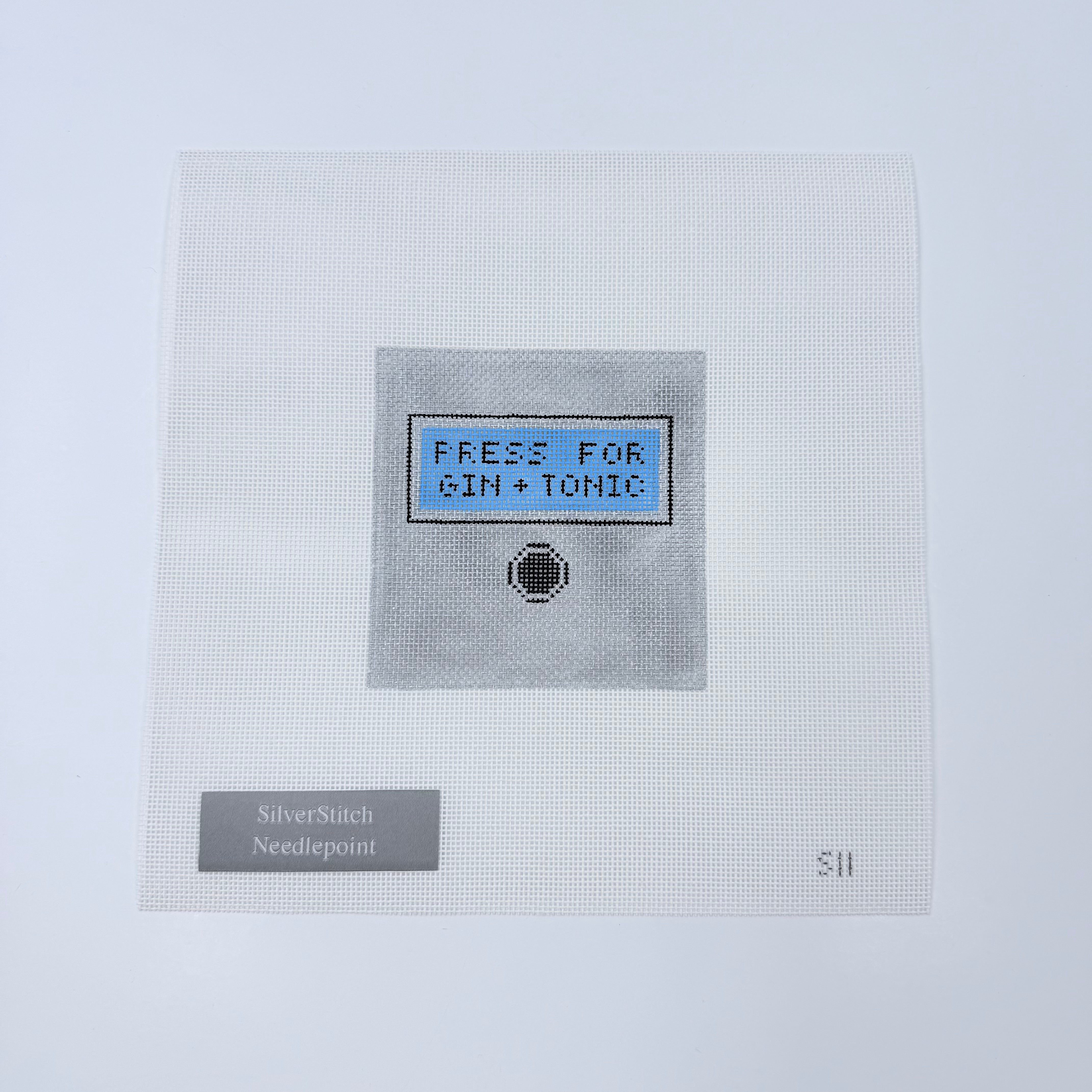 Press for Gin and Tonic Canvas - KC Needlepoint