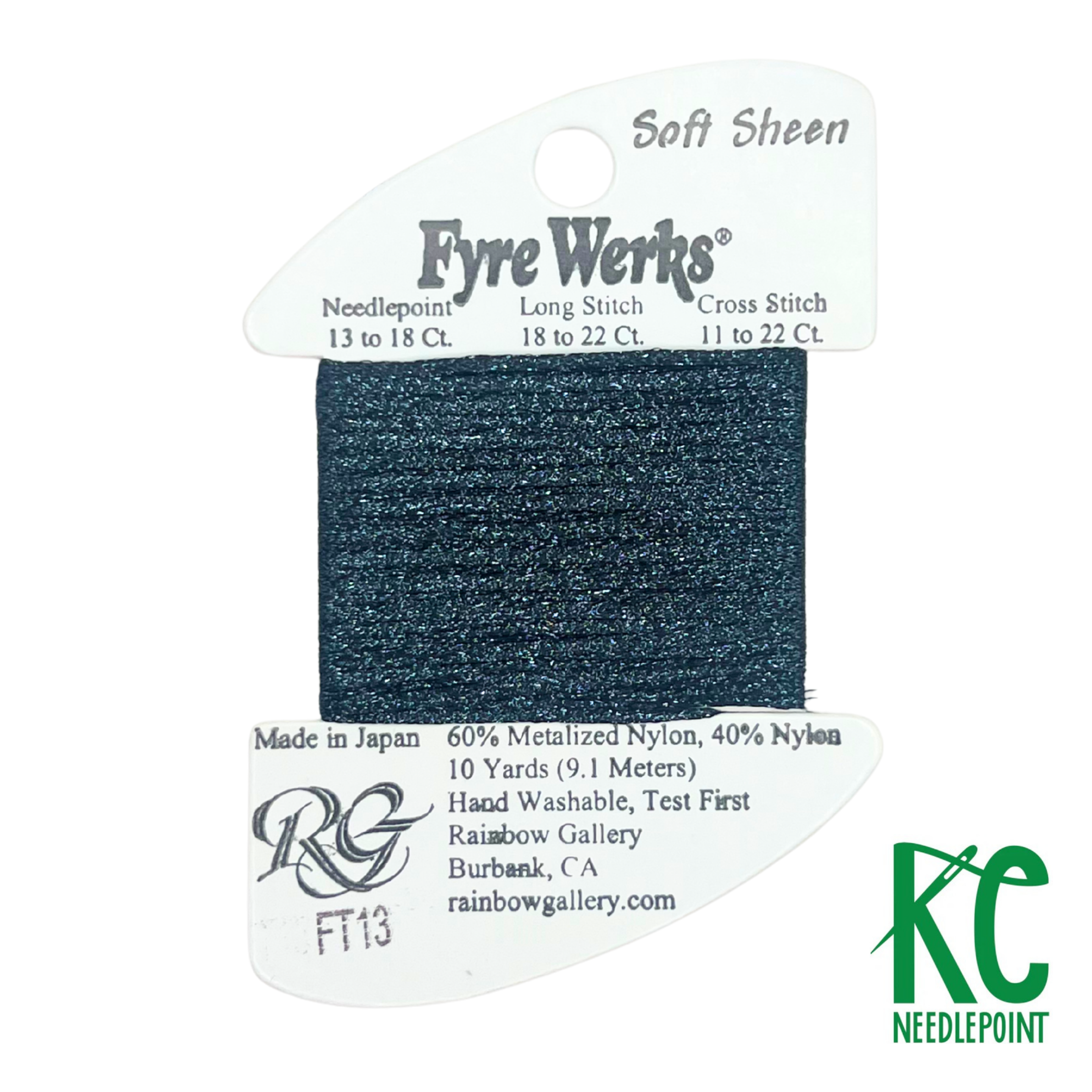 Fyre Werks Soft Sheen FT13 Charcoal - KC Needlepoint