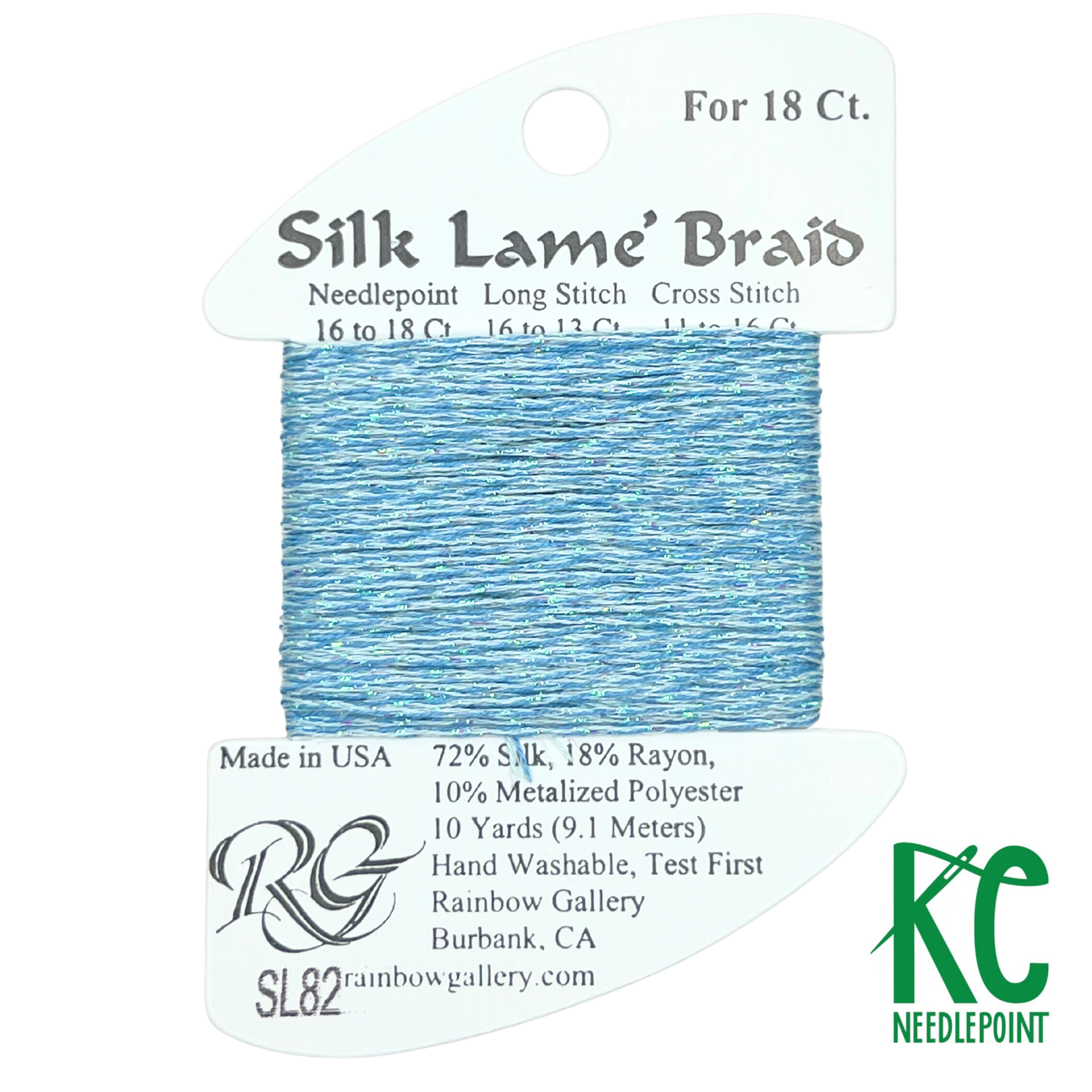 Silk Lamé Braid SL82 Lite China Blue - KC Needlepoint