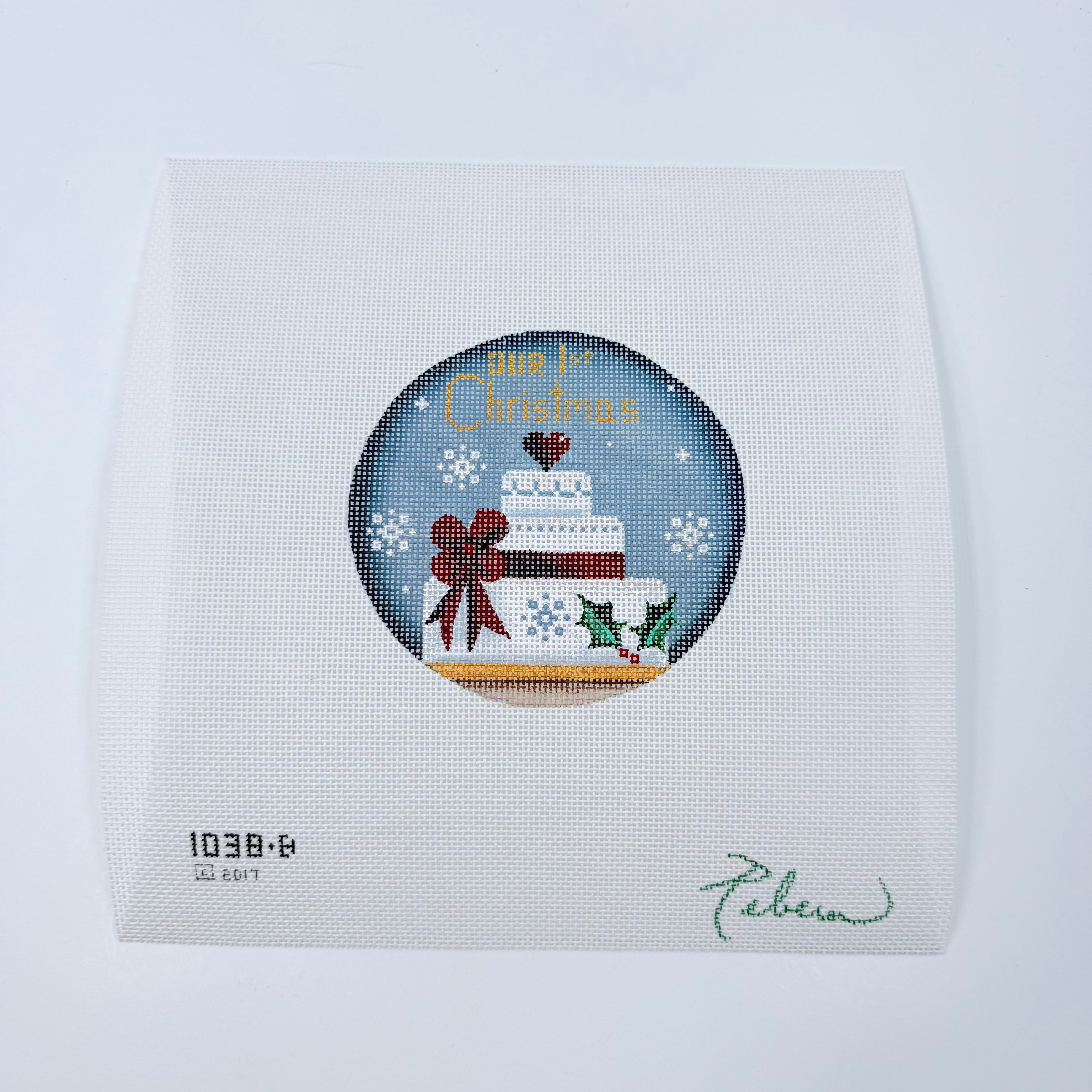 First Christmas Cake Canvas - KC Needlepoint