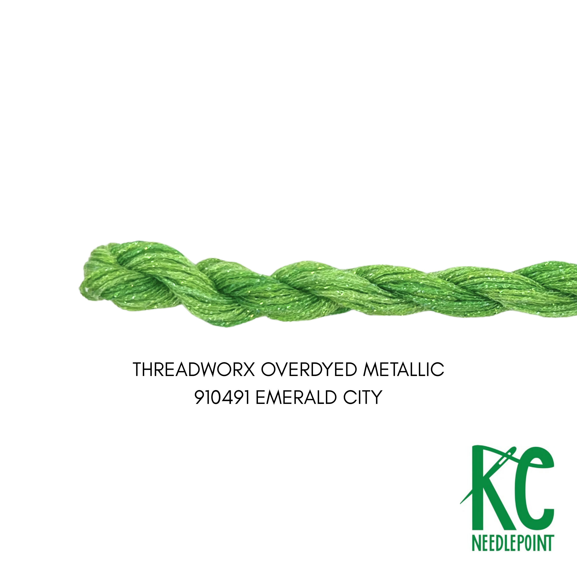 ThreadworX #12 Overdyed Metallic Emerald City - KC Needlepoint