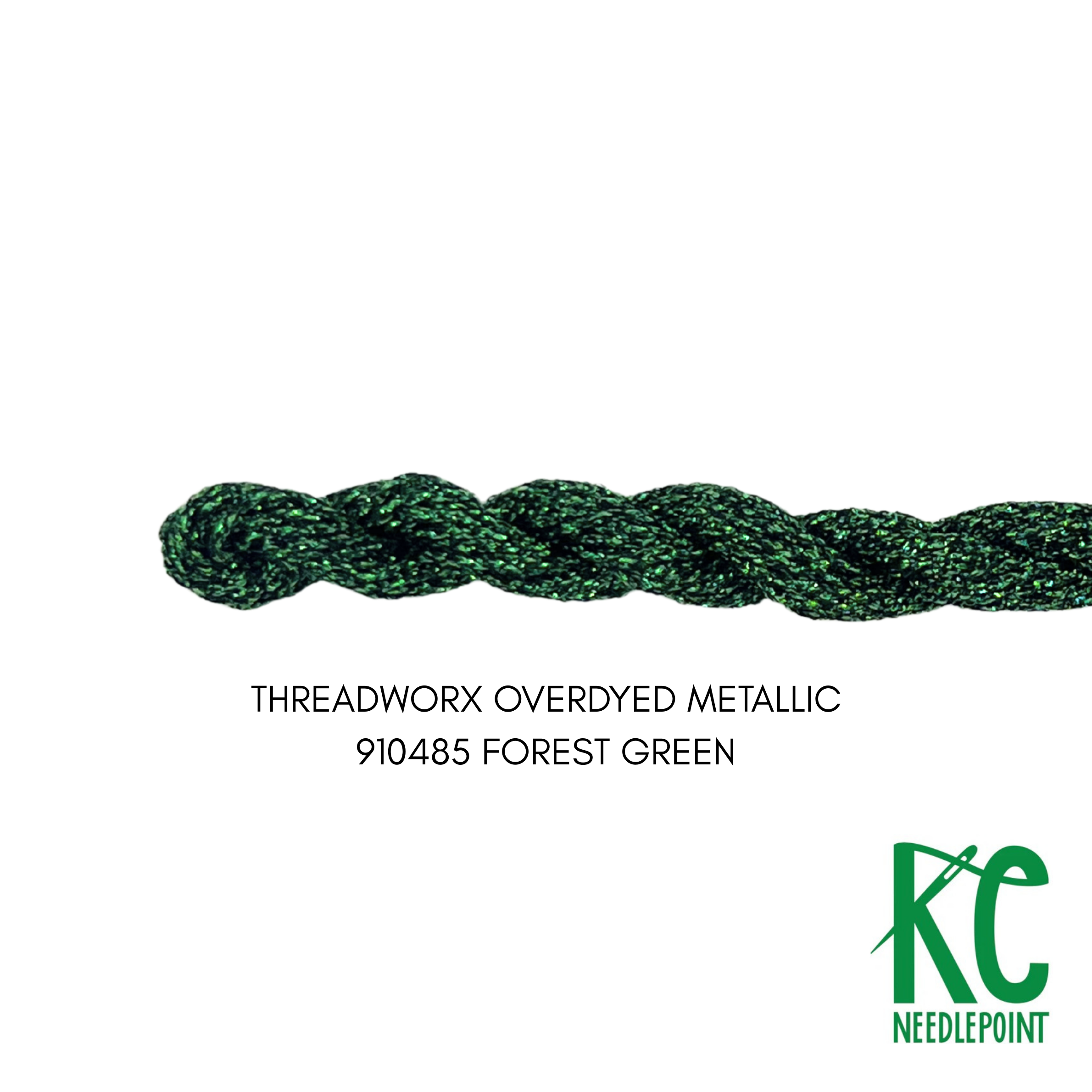 ThreadworX #12 Overdyed Metallic Forest Green - KC Needlepoint